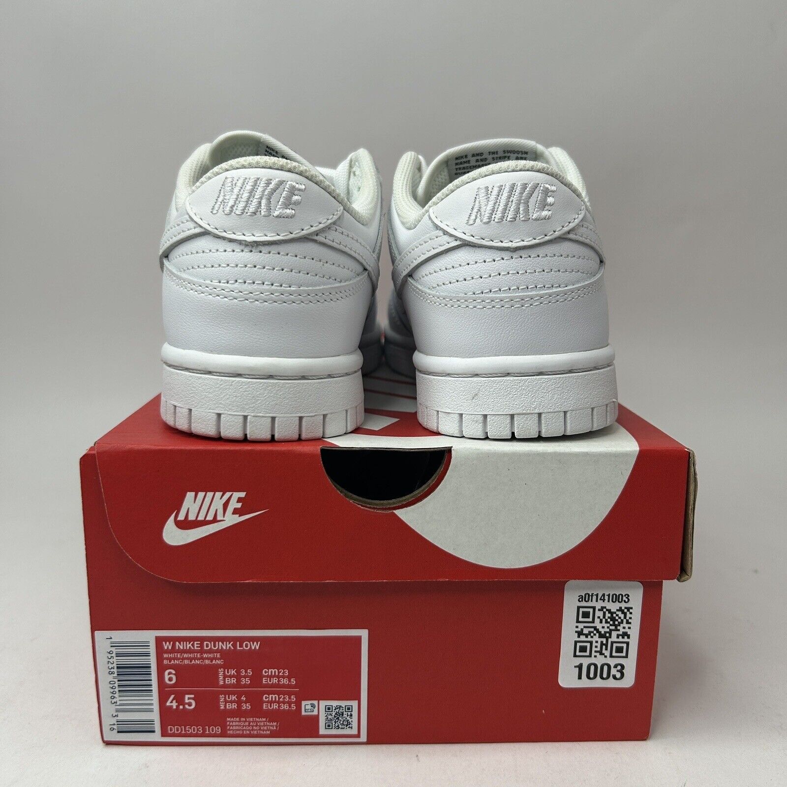 Nike Nike Dunk Low WMNS “Triple White” 2023 Size US 6 / IT 36 - 4 Thumbnail