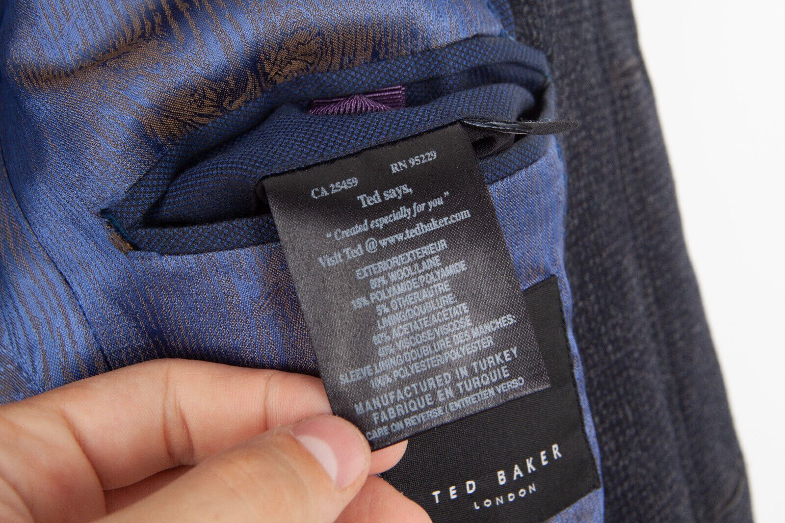 Ted Baker Ted Baker Men's Wexford Black Dark Gray Wool Coat Peacoat Size US M / EU 48-50 / 2 - 12 Thumbnail