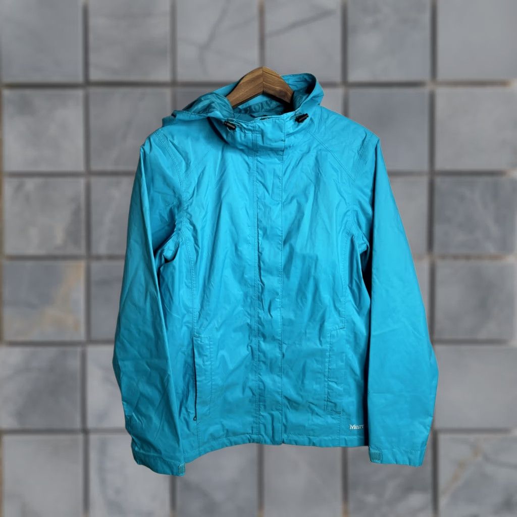 Marmot Marmot Jacket Womens Small Blue Hooded Lightweight Windbreaker Full Zip Nylon Size S / US 4 / IT 40 - 1 Thumbnail