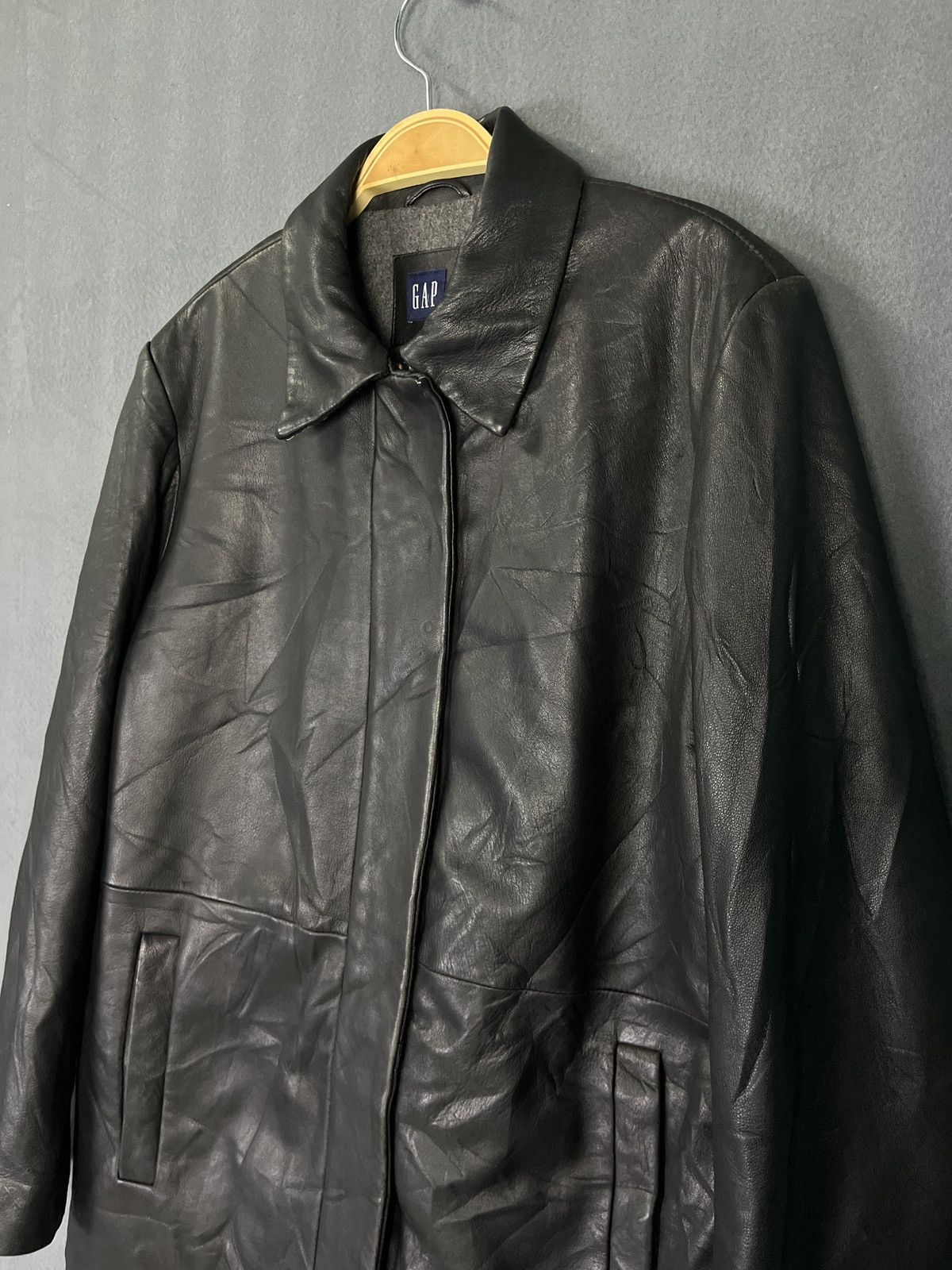 Gap GAP Zip Up Leather Jacket Black Vintage Size US S / EU 44-46 / 1 - 5 Thumbnail