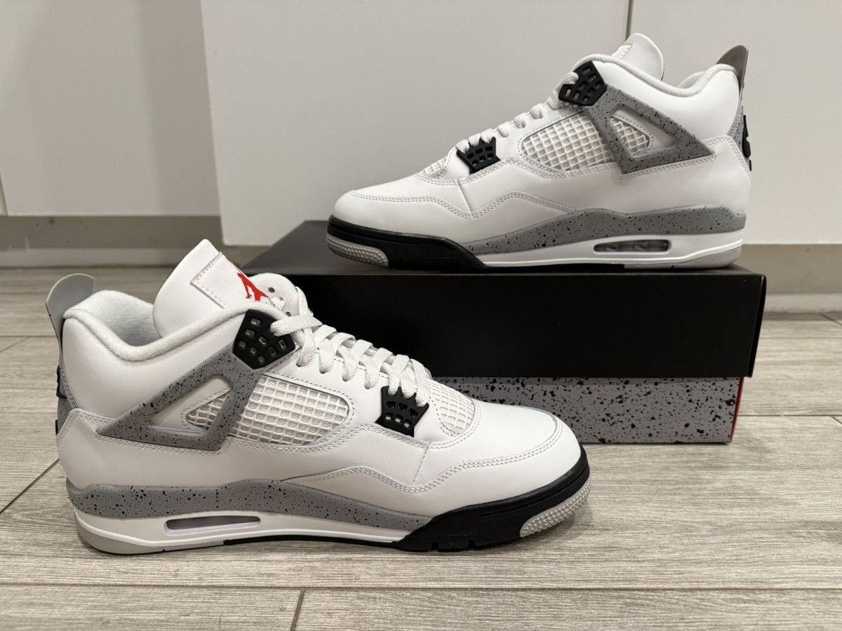 Jordan Brand Air Jordan 4 Retro White Cement Fire Red Tech Grey Black 12 Size US 12 / EU 45 - 2 Thumbnail