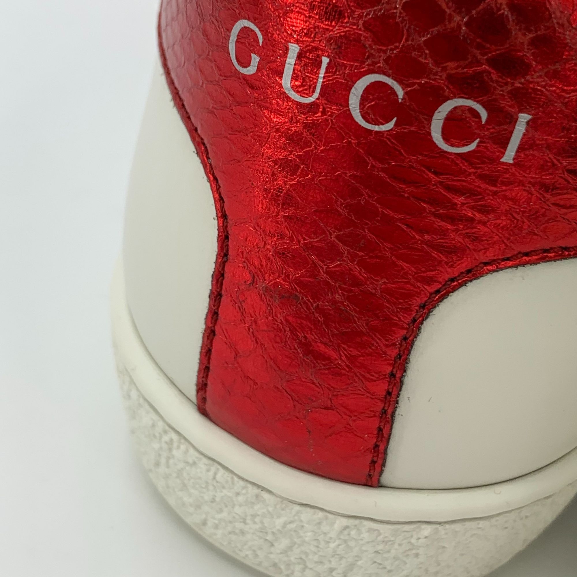 Gucci Gucci Ace Series White Leather Sneakers With Red & Green Web Size US 5 / IT 35 - 3 Thumbnail