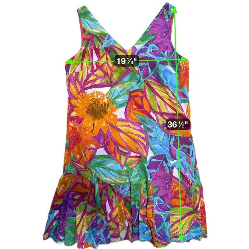 Lauren Ralph Lauren Lauren Ralph Lauren Petite Tropical Floral Flounce Dress 12P Size XL / US 12-14 / IT 48-50 - 9 Thumbnail