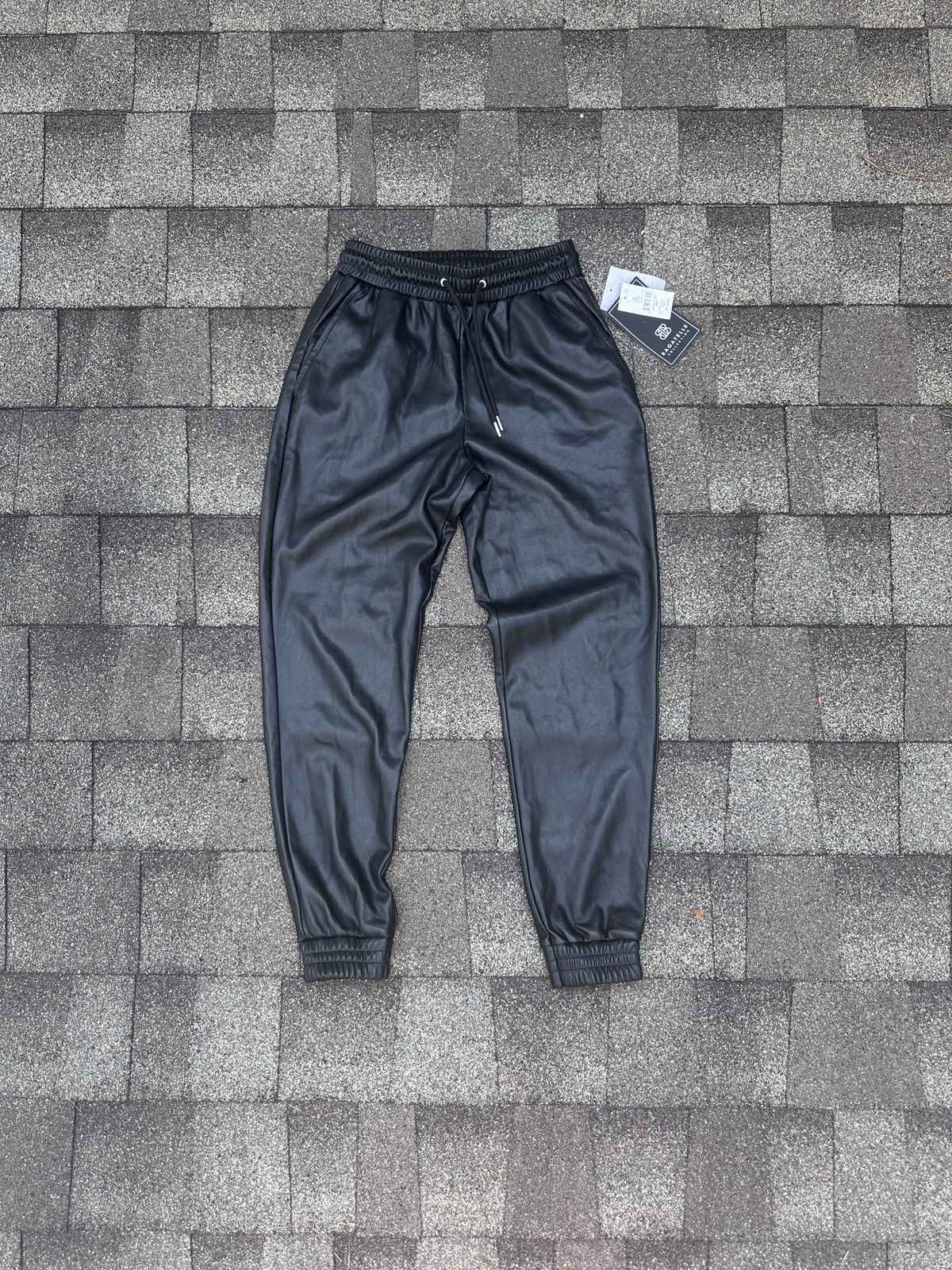 Other Brand New Black Leather Joggers Size 26" / US 2 / IT 38 - 2 Thumbnail