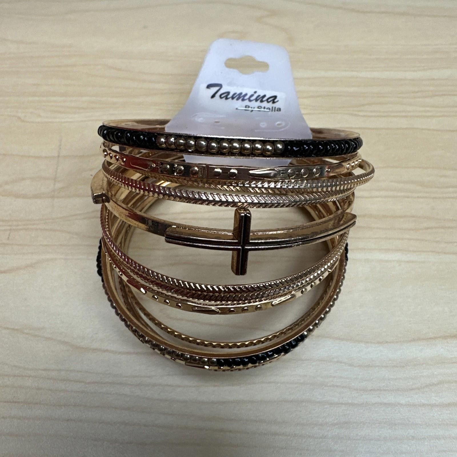 Stella McCartney Tamina By Stella Gold Black 13 Piece Bangle Bracelet Set New Size ONE SIZE - 1 Thumbnail