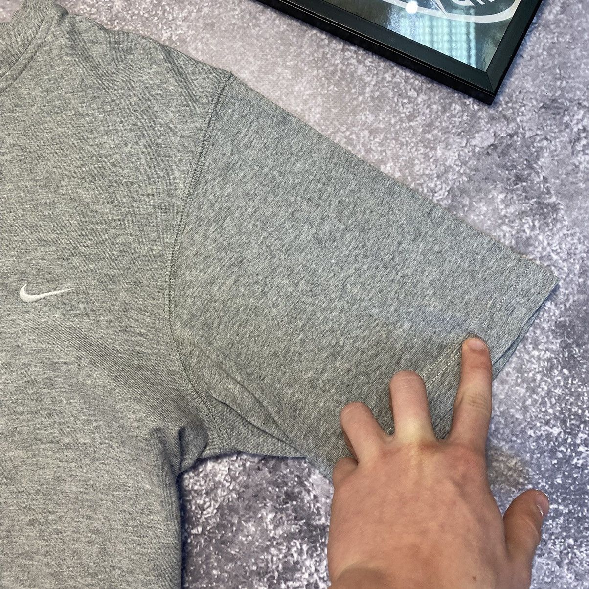Vintage Vintage Nike Small Swoosh Grey Basic Drill tee Size US M / EU 48-50 / 2 - 4 Thumbnail