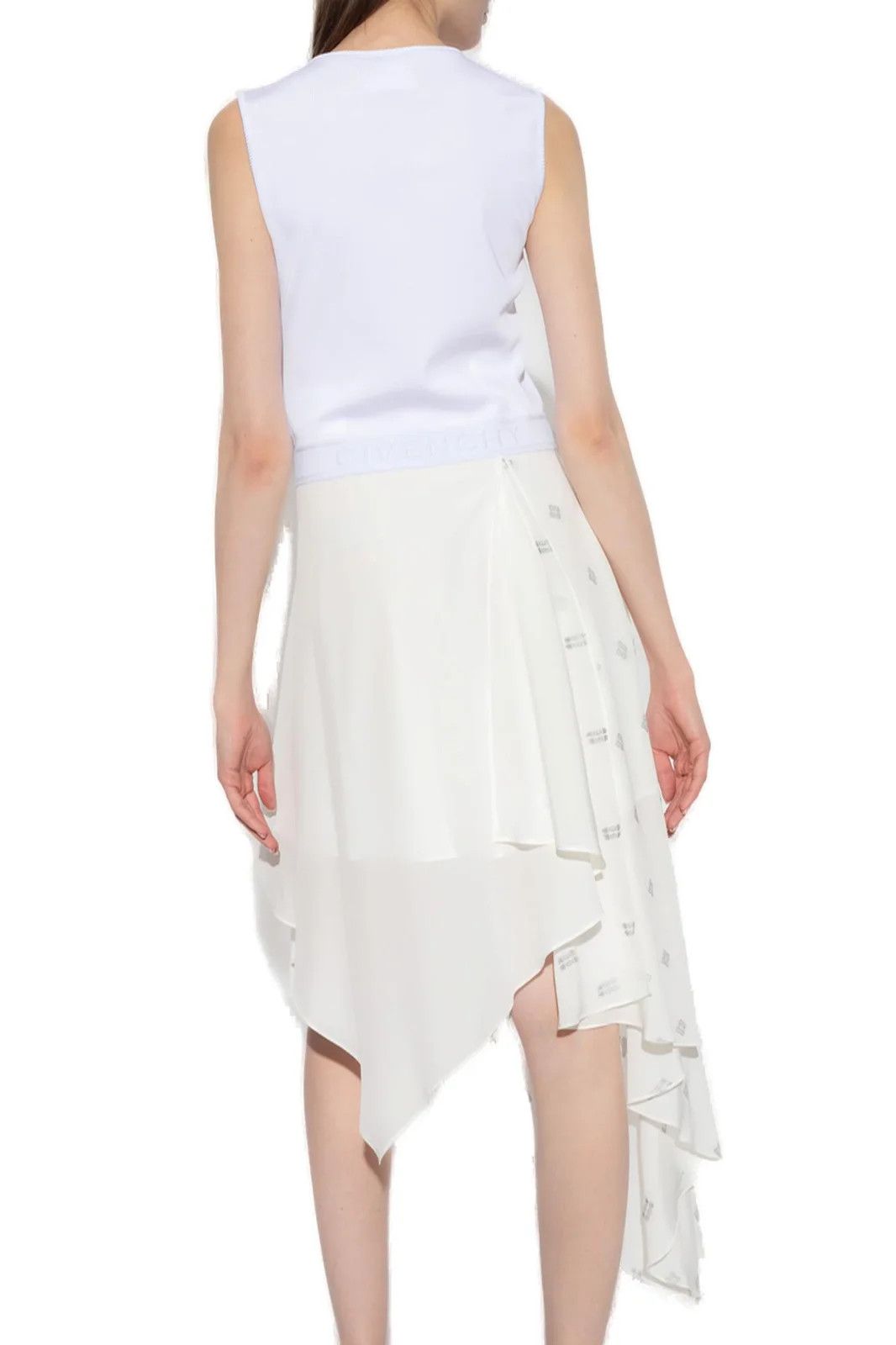 Givenchy o1w1db10325 Sleeveless Dress W/Flare Skirt in White Size S / US 4 / IT 40 - 2 Thumbnail