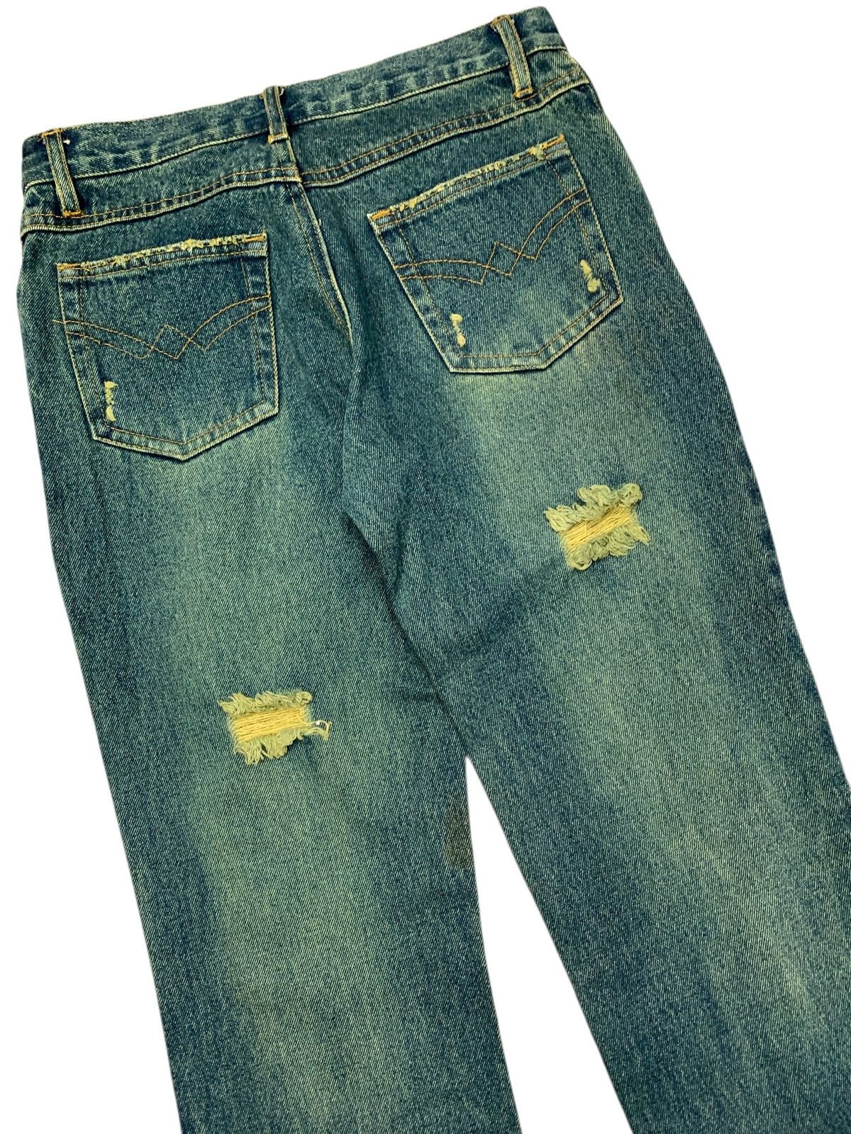 If Six Was Nine Revolt japanese brand distrassed riped flare jeans Size US 28 / EU 44 - 7 Thumbnail