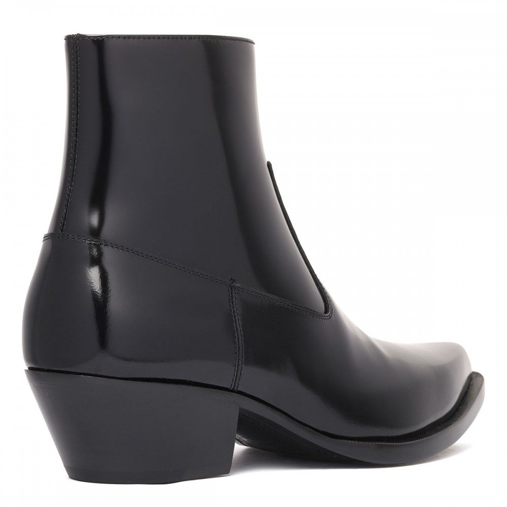 Saint Laurent Paris o1bcso1str0326 Leather Cossack Boots in Black Size US 8 / IT 38 - 2 Thumbnail