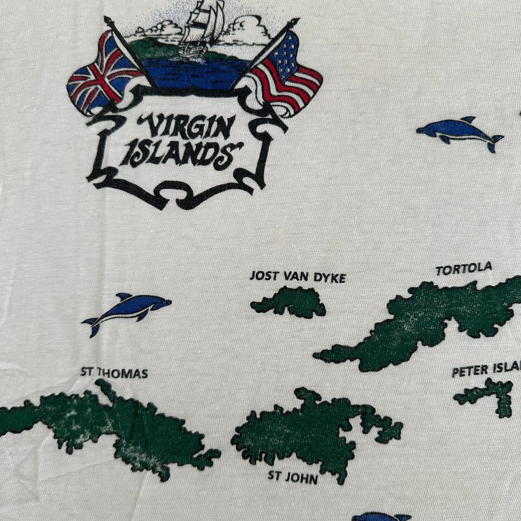Vintage Vintage 80s Virgin Islands T-Shirt Caribbean Map Travel Tee Size US M / EU 48-50 / 2 - 3 Thumbnail