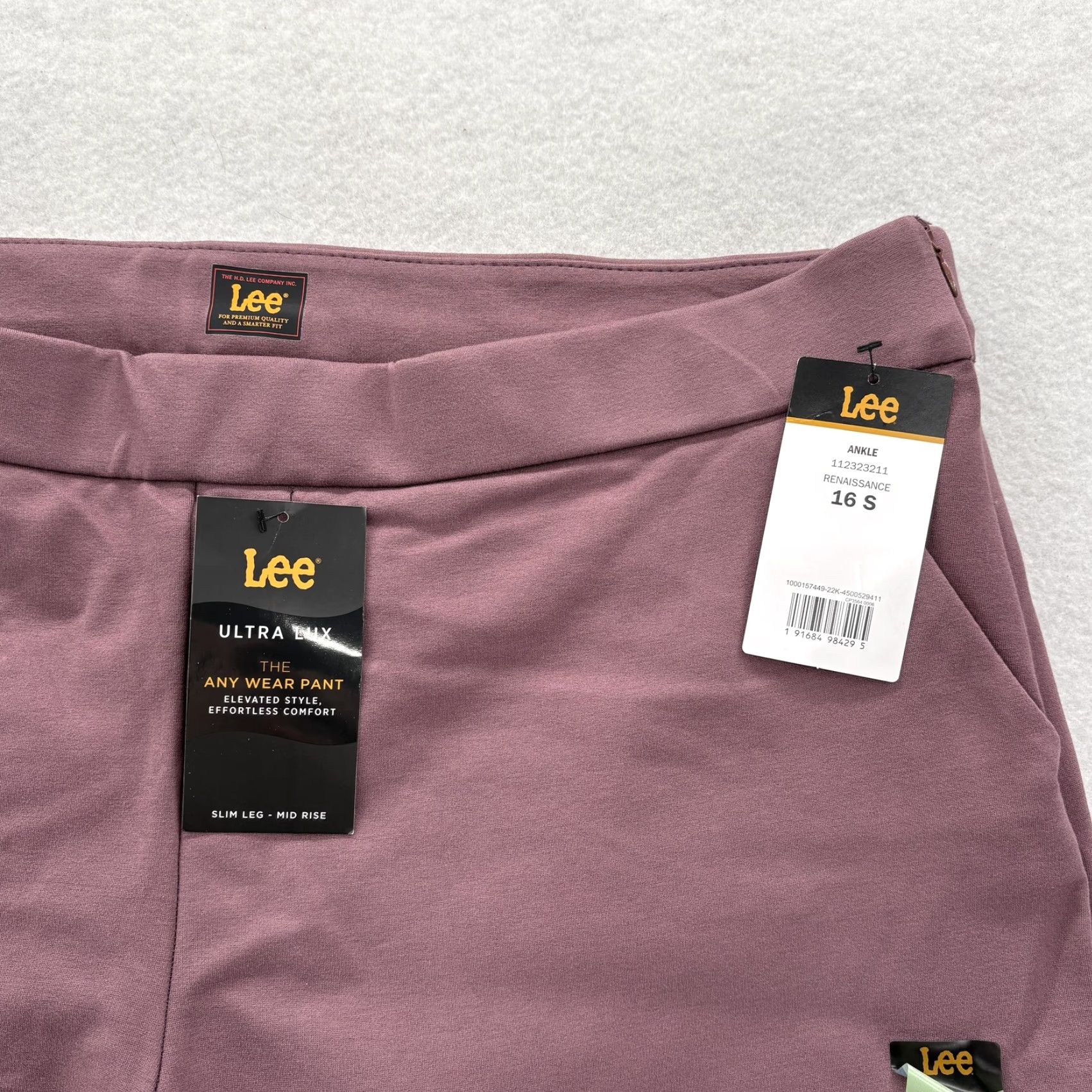 Lee Lee Ultra Lux Any Wear Pants Womens 16 Short Purple Ankle Ponte Stretch NWT Size 38" / US 16 / IT 52 - 3 Thumbnail
