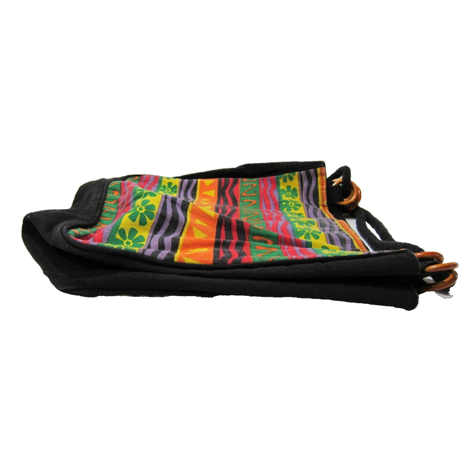 Vintage VINTAGE Sun N Sand Green Orange Black Reggae Cotton Canvas Beach Tote Bag Purse Size ONE SIZE - 6 Thumbnail