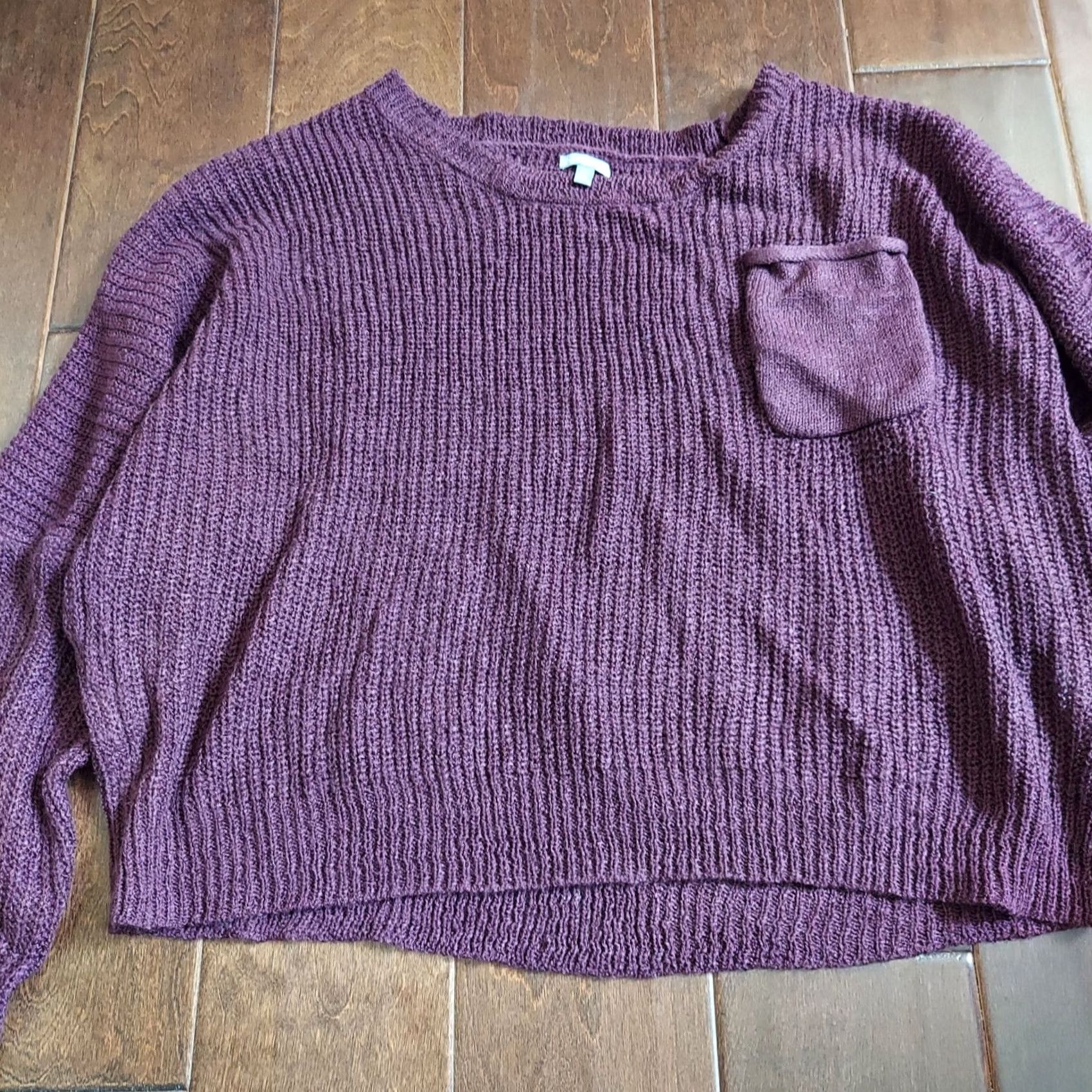 Vintage Charlotte Russe Maroon Burgundy Cropped Knit Sweater XL Womens Retail Size XL / US 12-14 / IT 48-50 - 4 Thumbnail