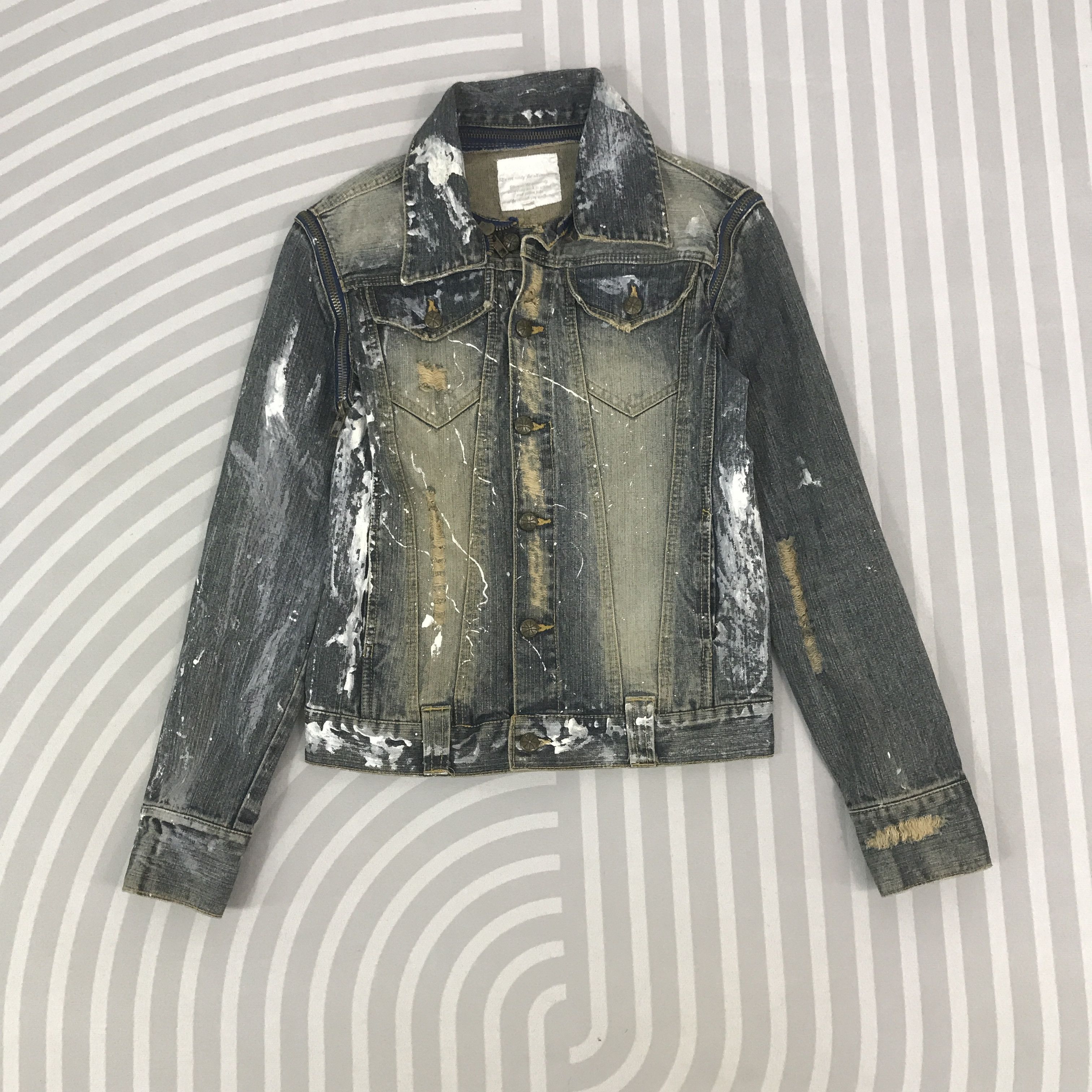 Japanese Brand Vintage Quarterly Denim Distressed zipper punk Jacket Size US M / EU 48-50 / 2 - 1 Thumbnail