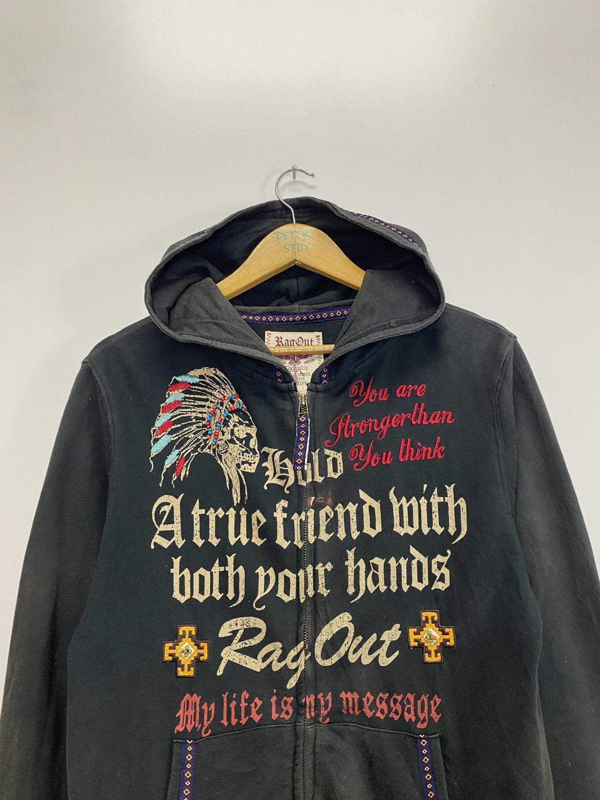Japanese Brand × Vintage Vintage Rag out hoodies Size US M / EU 48-50 / 2 - 6 Thumbnail