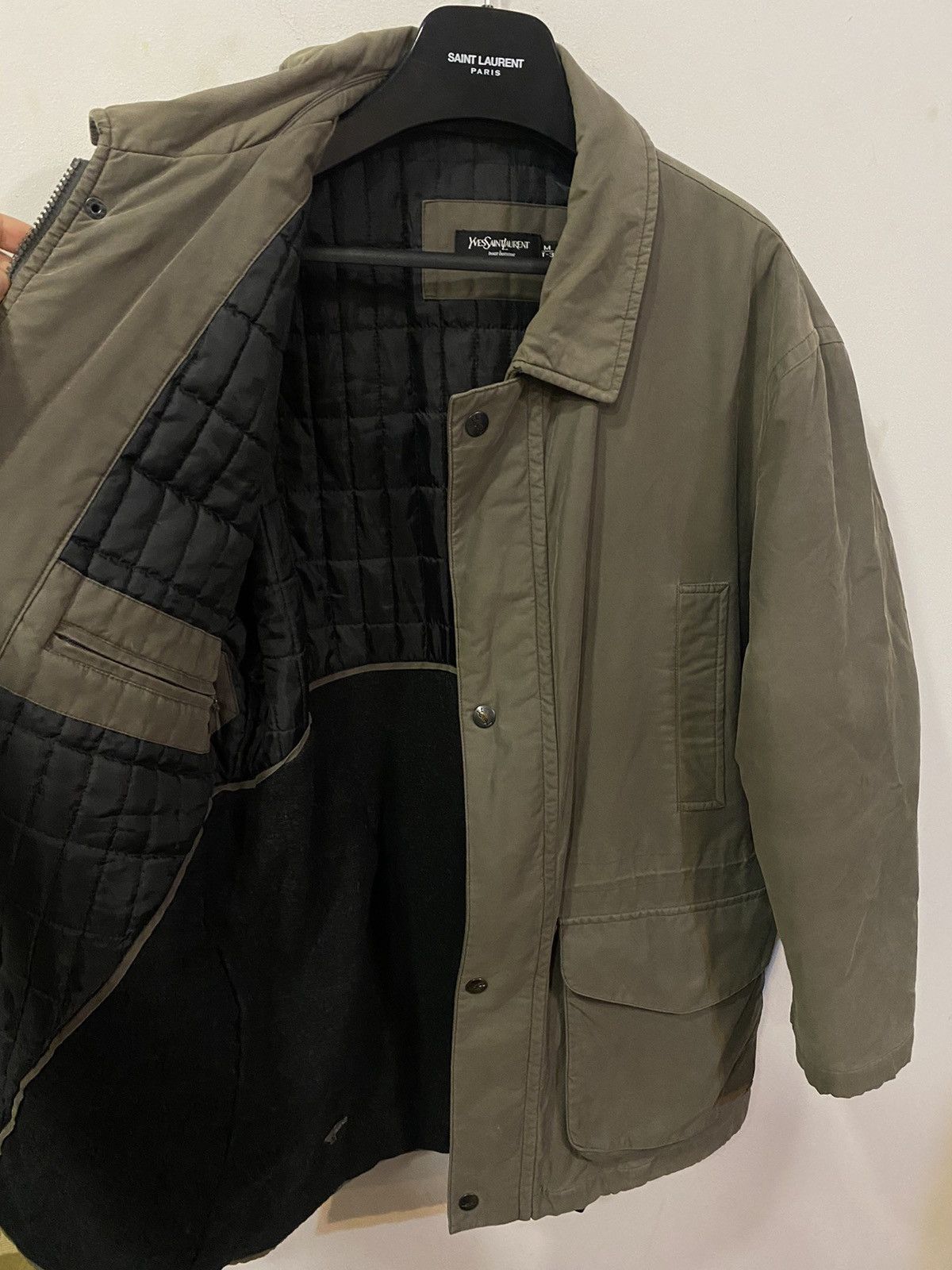 Yves Saint Laurent 90s Warm YSL Jacket Khaki Beige Parka Size US M / EU 48-50 / 2 - 5 Thumbnail
