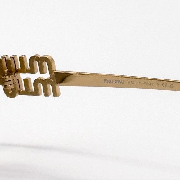 Miu Miu NEW MIU MIU MU54ZS 5AK30C WOMEN SUNGLASSES SMU 54Z GOLD OVAL Size ONE SIZE - 10 Thumbnail