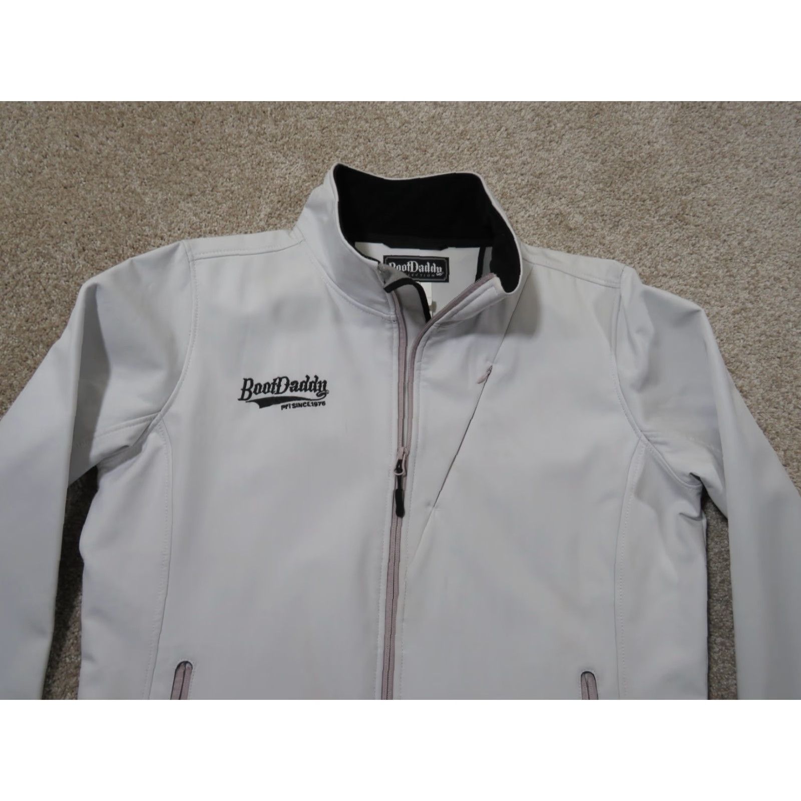 Logo 7 Bootdaddy Womens XL White Zip Up Cowgirl Western Fleece Lined Logo Jacket Size XL / US 12-14 / IT 48-50 - 3 Thumbnail