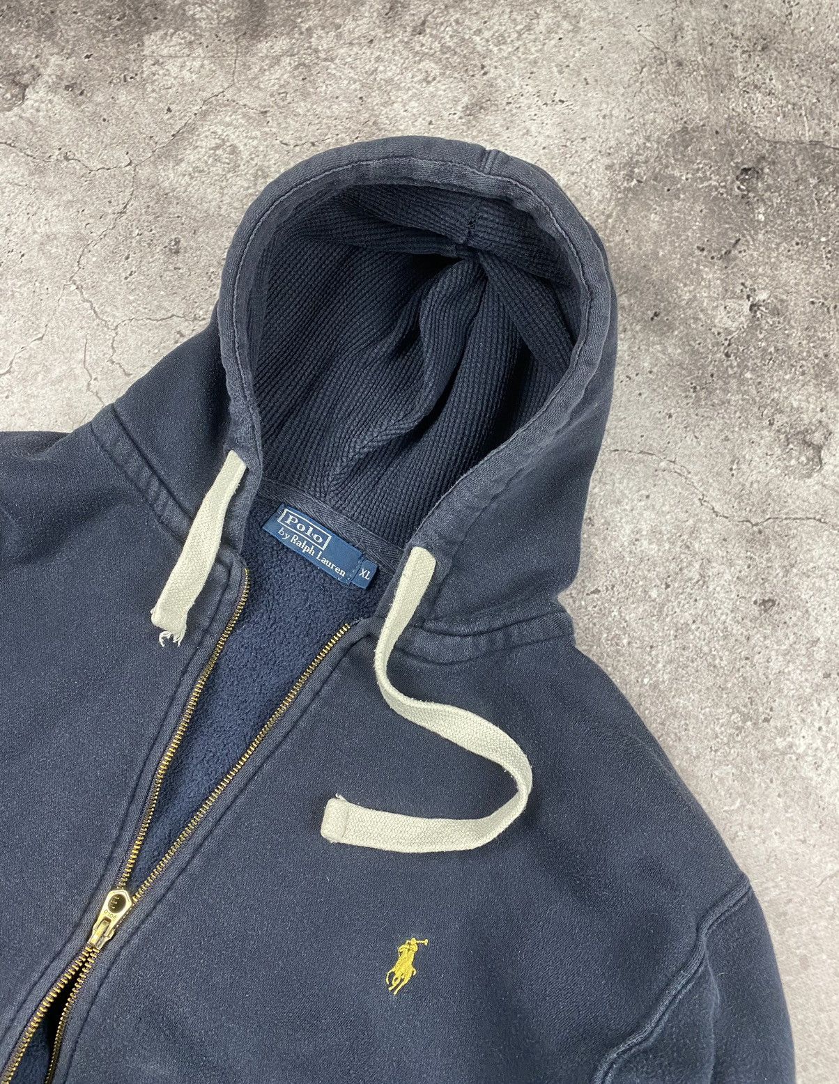 Polo Ralph Lauren × Vintage Vintage Black Polo Ralph Lauren Faded Y2K Zip Up Hoodie Size US XL / EU 56 / 4 - 3 Thumbnail