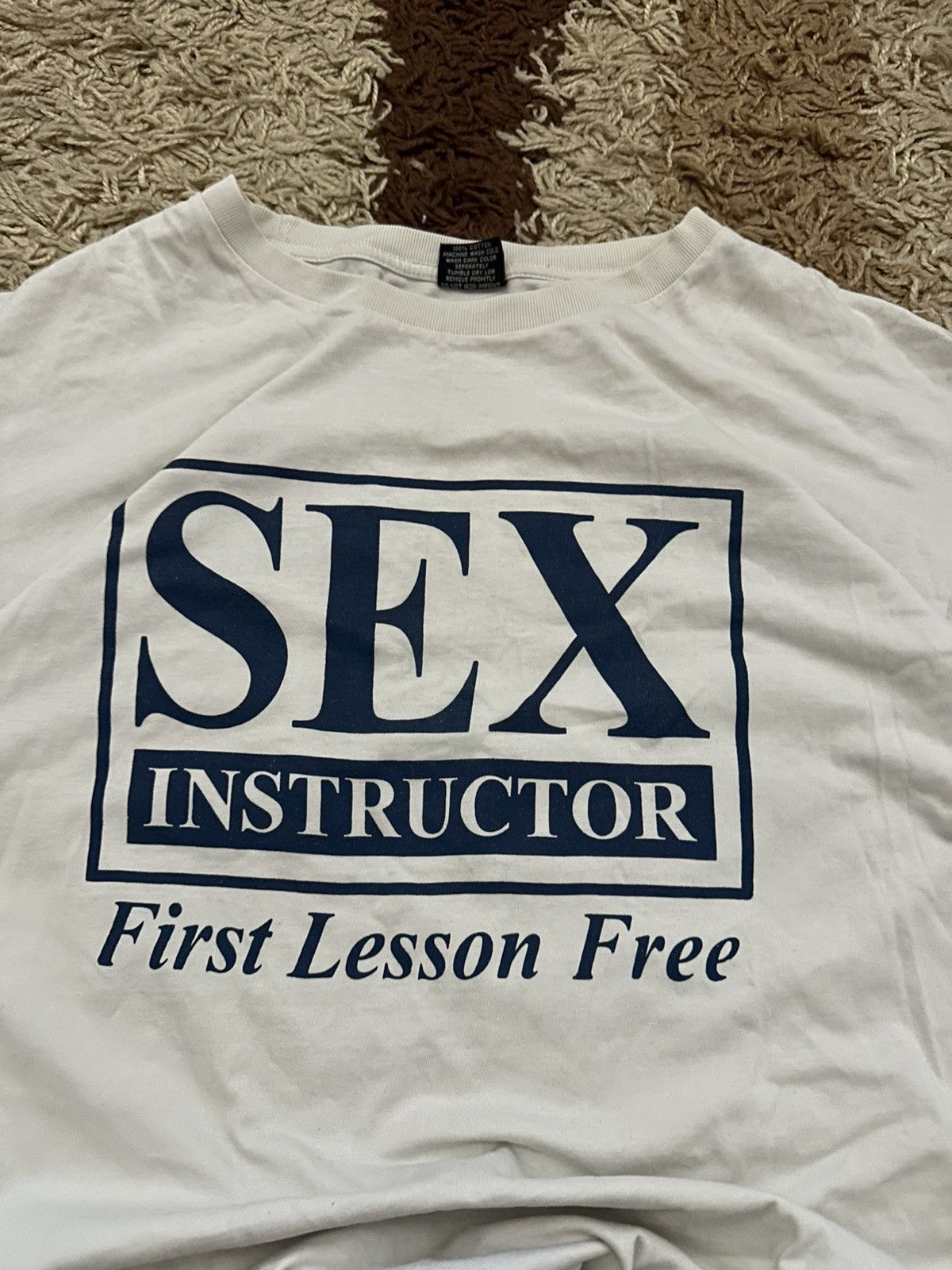 Vintage 🚀🔥VINTAGE RARE HUMOR SEX INSTRUCTOR T-SHIRT🔥🚀 Size US XL / EU 56 / 4 - 2 Thumbnail