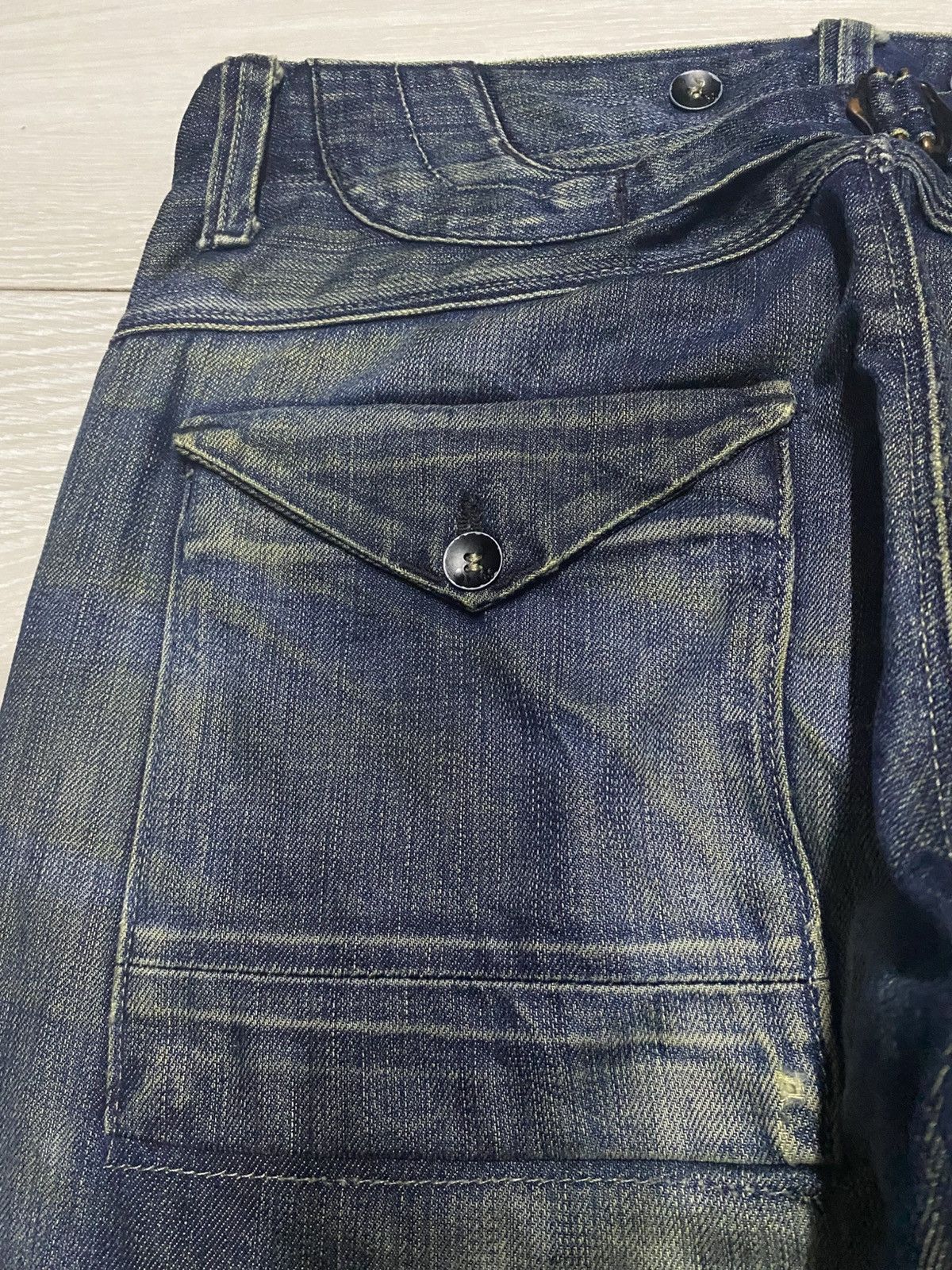 G-Star × Marc Newson G Star 33/01 Mud Wash Buckle Back Double Knee Loose Jeans Size US 33 - 9 Thumbnail