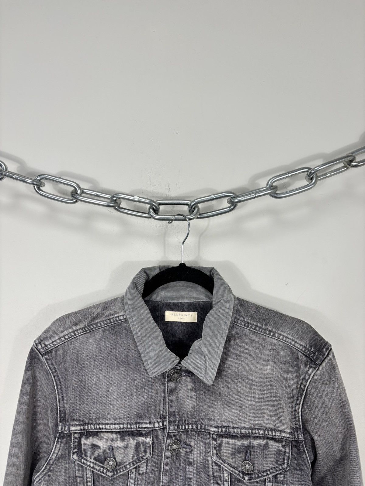Allsaints AllSaints Men’s Grafton Washed Grey Denim Jacket Size US L / EU 52-54 / 3 - 7 Thumbnail