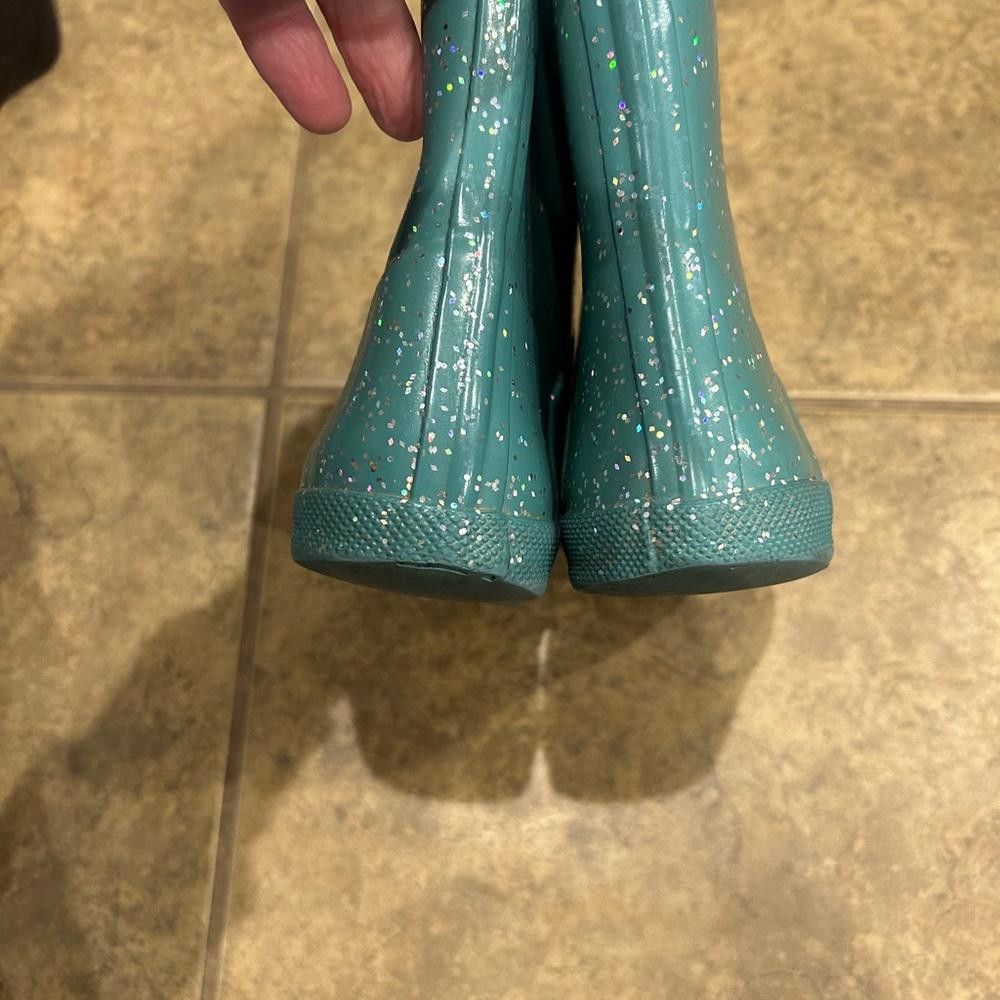 Hunter Hunter Teal Glitter Rain Boots size 4 Size US 5 / EU 37 - 3 Thumbnail