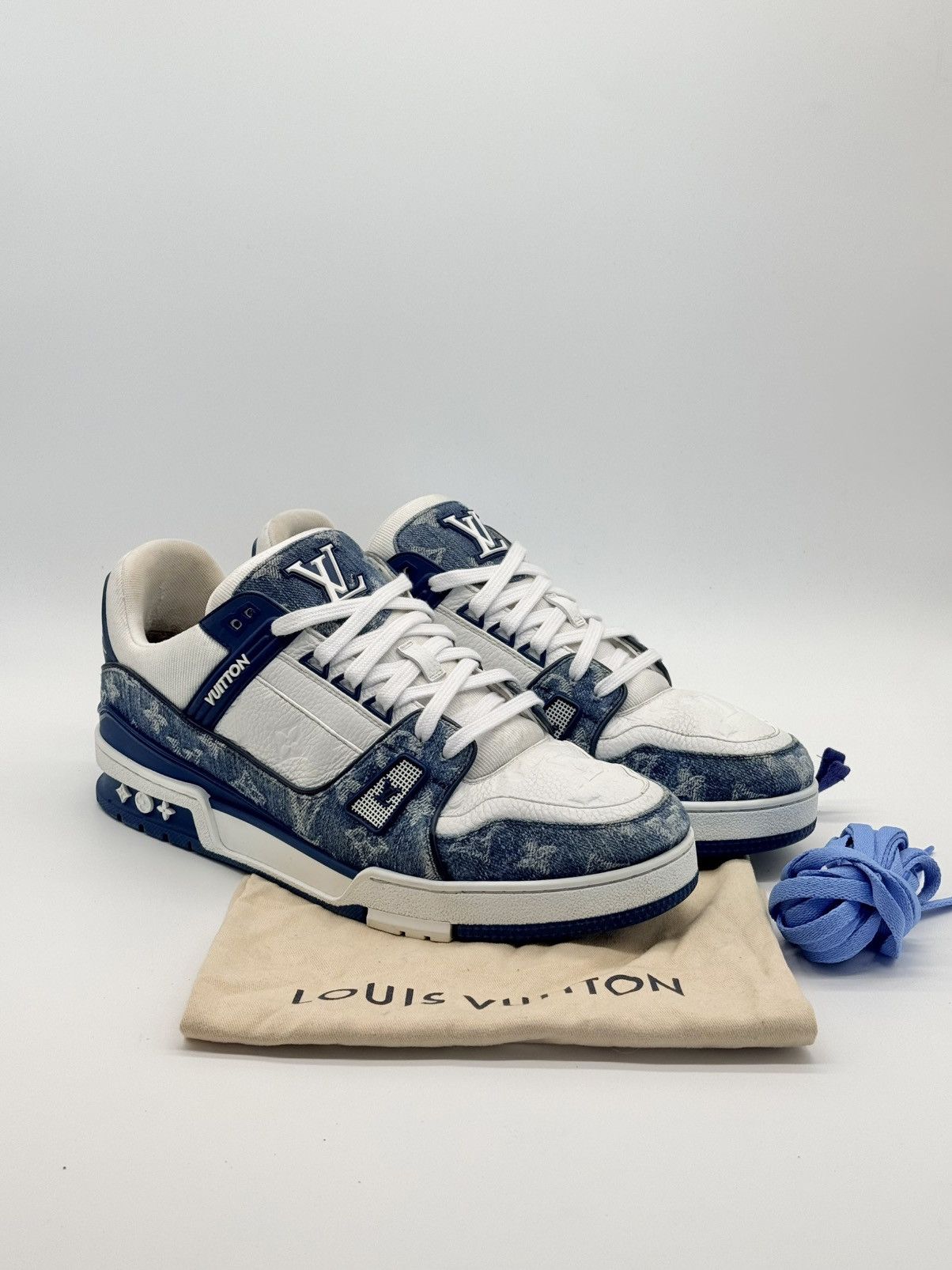 Louis Vuitton Size 11 - Louis Vuitton Denim Trainer Blue Size US 11 / EU 44 - 1 Thumbnail