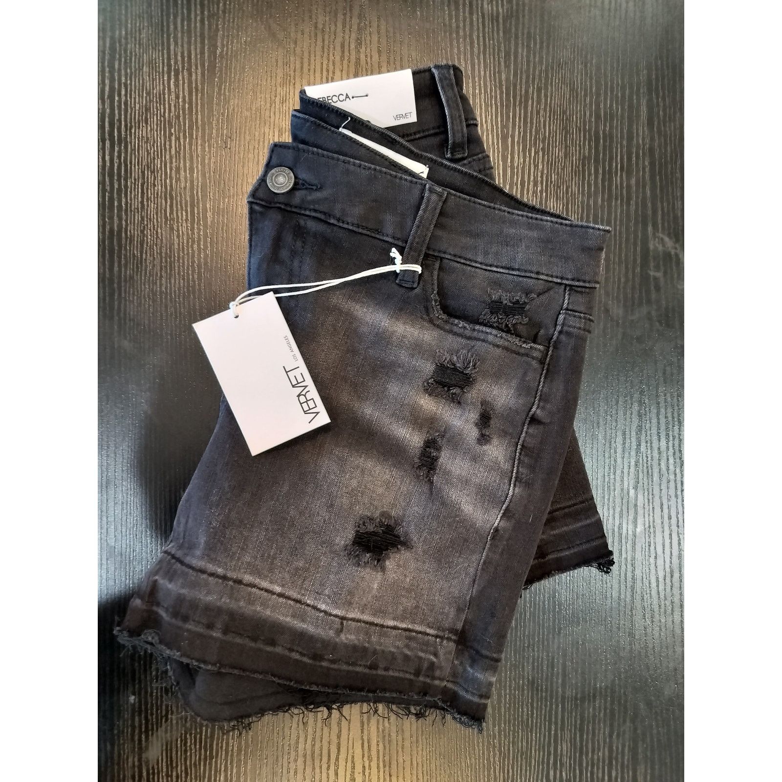 Other Vervet Black High Rise Criss Cross Shorts - Size Small Size 26" / US 2 / IT 38 - 7 Thumbnail