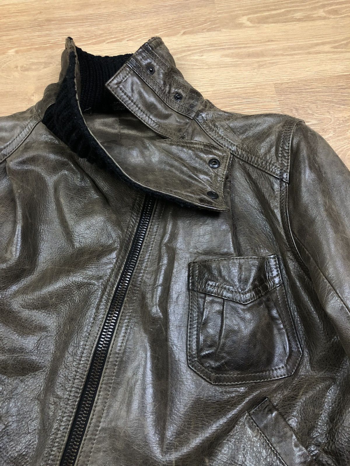Diesel Diesel Style Lab Asymmetrical Leather Jacket Size L / US 10 / IT 46 - 3 Thumbnail