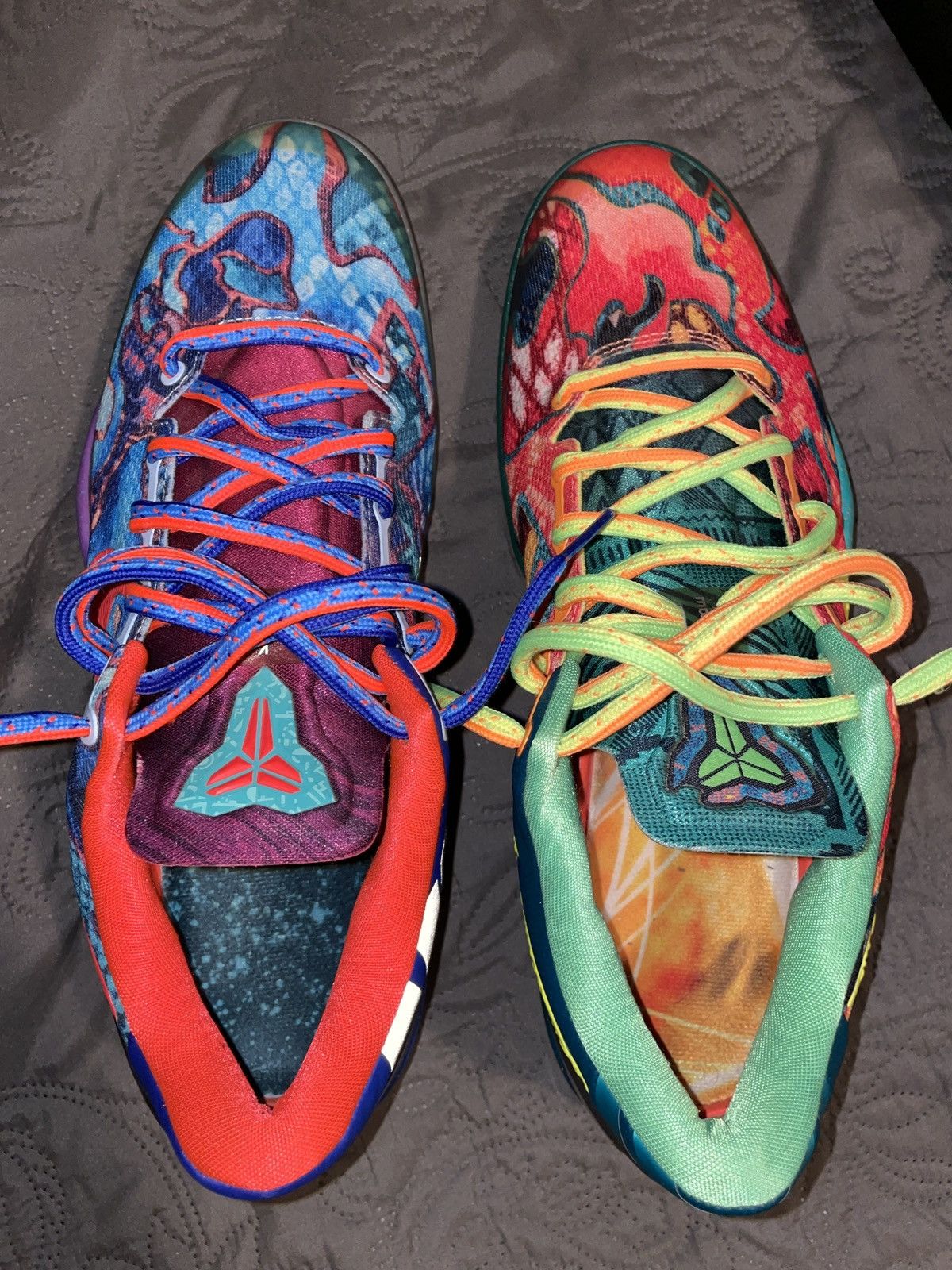 image of Nike What The Kobe 8 Size 12 Worn Once W Sole Protectors Shoes in Red/Blue/Purple, Men's