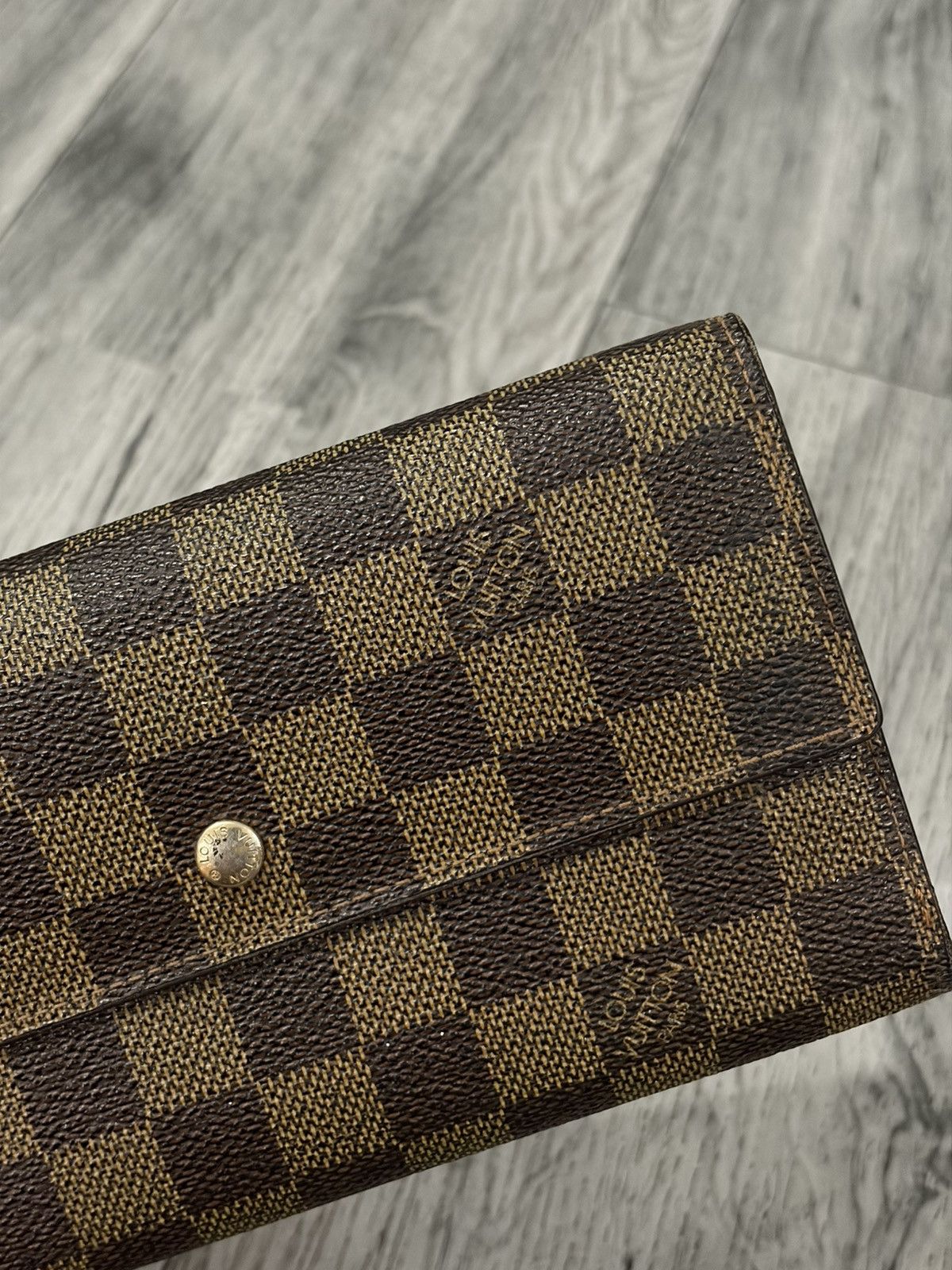 Louis Vuitton Louis Vuitton Damier Ebene Brown Check Trifold Wallet Size ONE SIZE - 3 Thumbnail