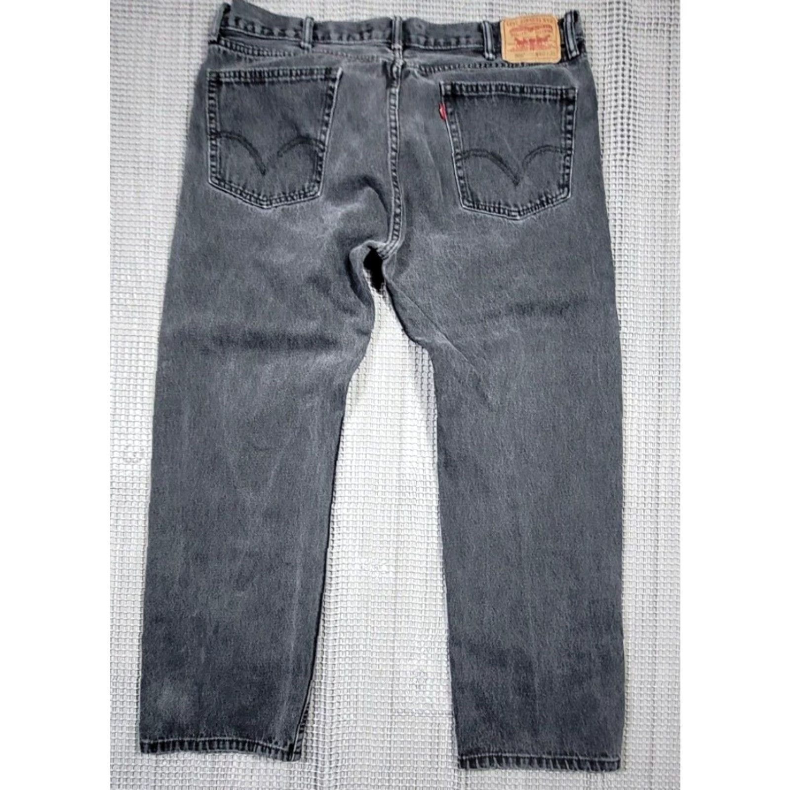 Levi's VINTAGE Levi's 505 Jeans Mens 40x30 Black Distress Straight Leg Y2K Denim Shirt? Size US 40 / EU 56 - 3 Thumbnail