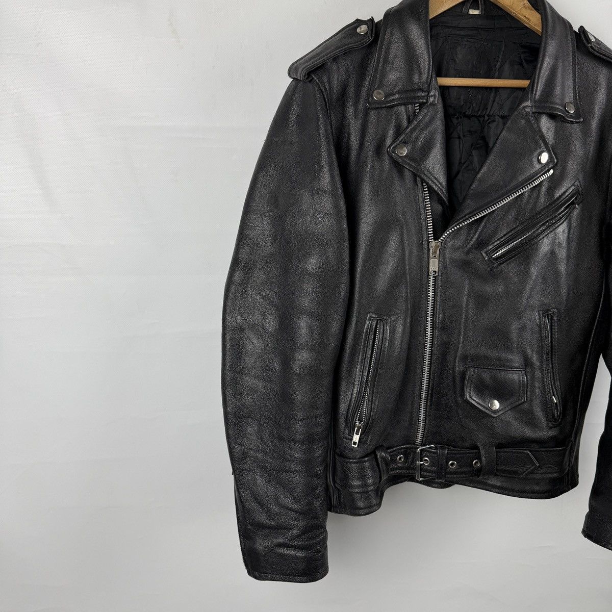 Band Tees × Vintage Vintage Leather Biker Jacket With 2002 Burzum Patch Size M? Size US M / EU 48-50 / 2 - 4 Thumbnail