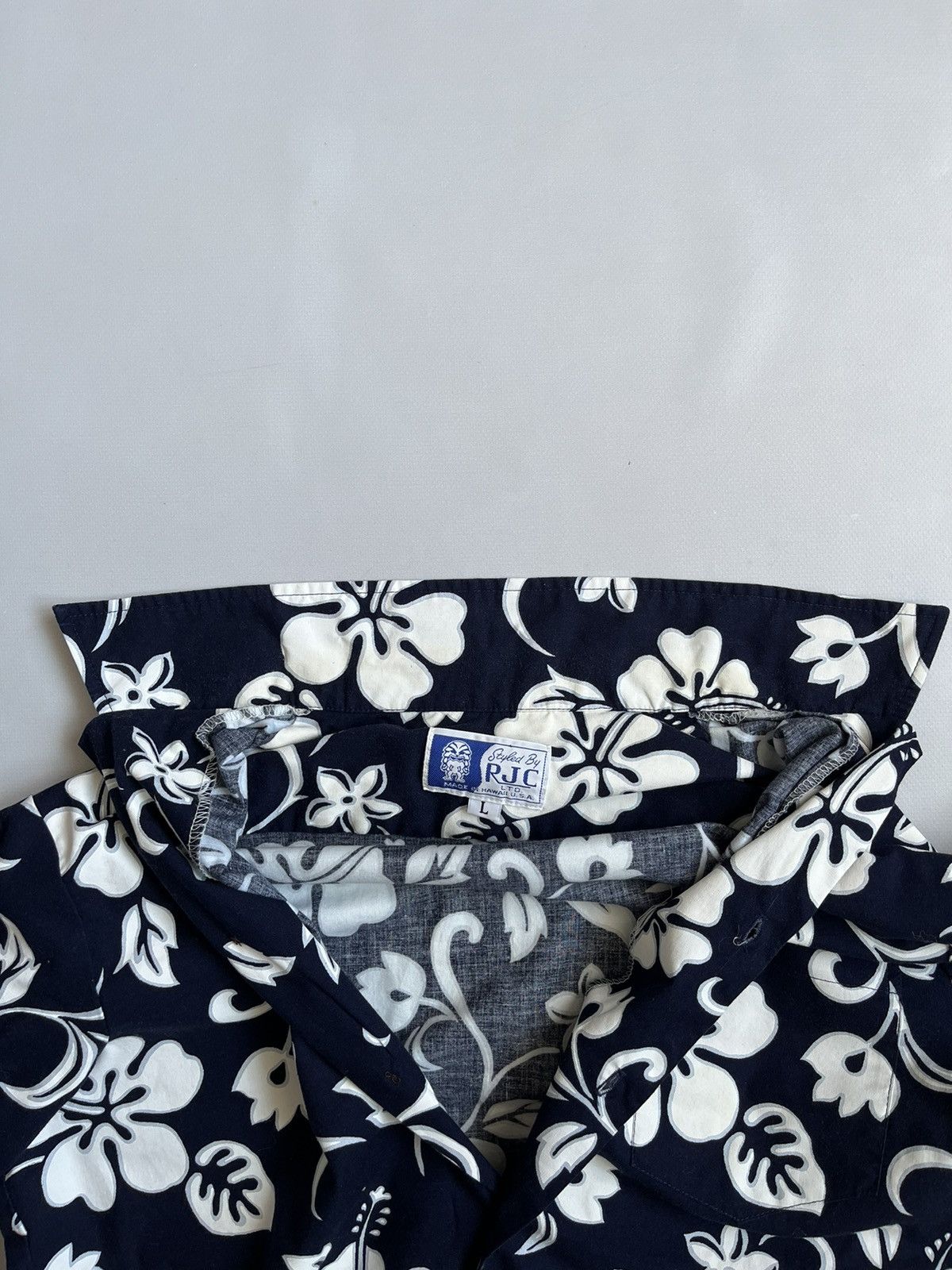 Other Vintage RJC Men Blue Floral Hawaiian Cotton Button Up Shirt Size US L / EU 52-54 / 3 - 3 Thumbnail