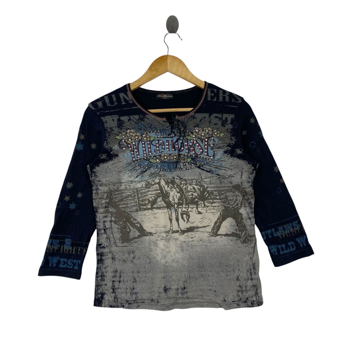 If Six Was Nine Vtg Y2K Skinny Minnie Wild West Cowgirl Lace Up Shirt L Size L / US 10 / IT 46 - 1 Thumbnail