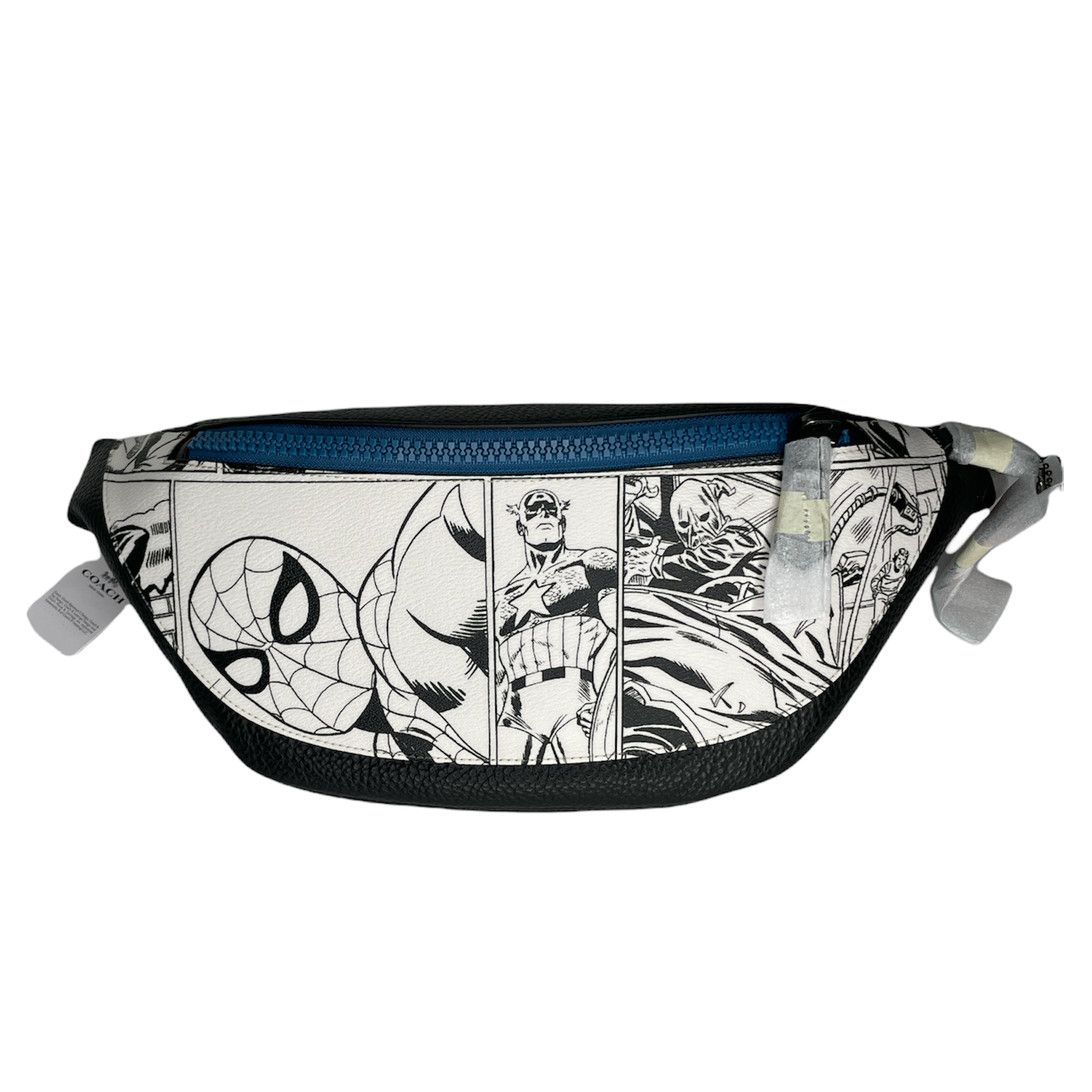 image of Coach Marvel Belt Bag Black White Comic Book Fanny Pack, Men's