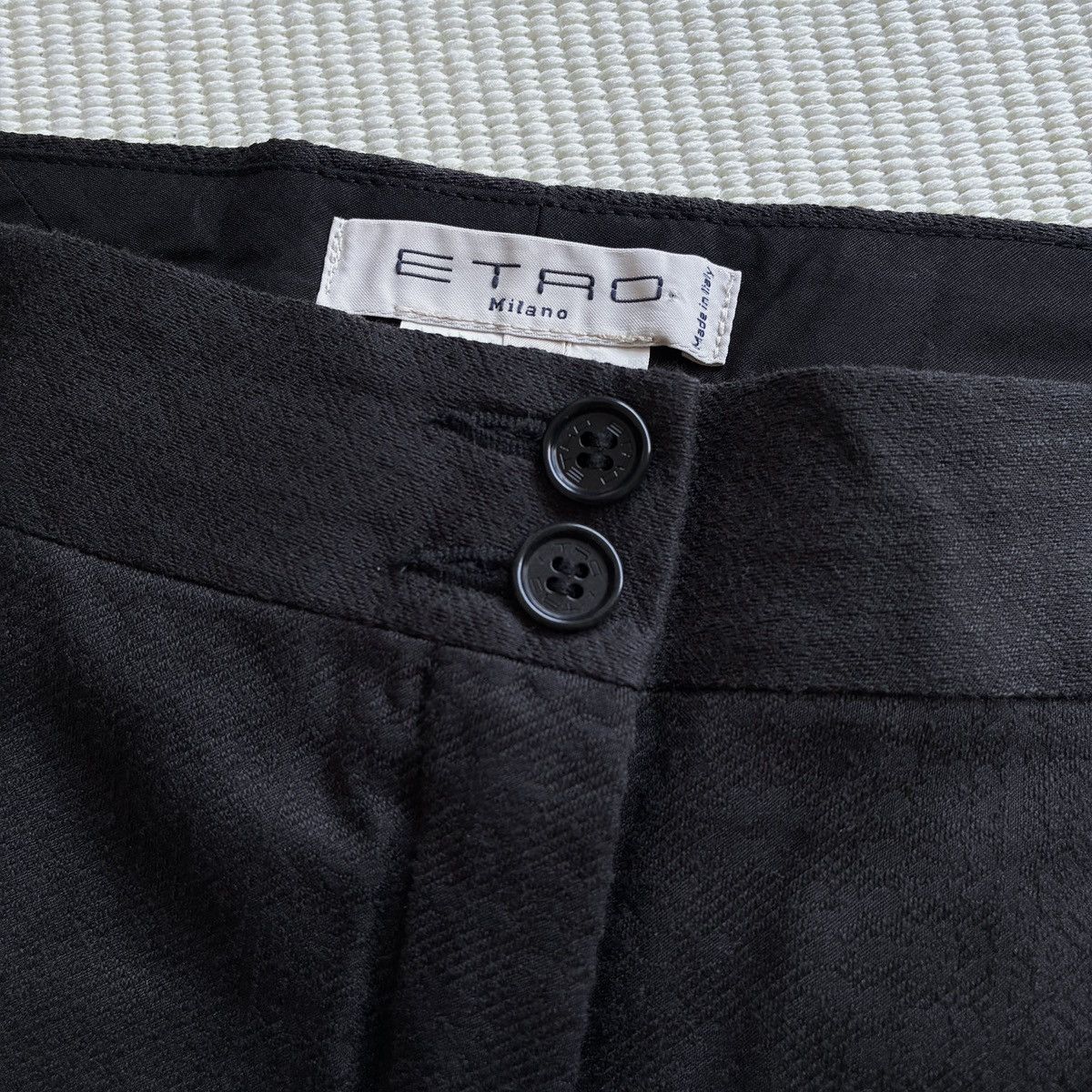Etro ETRO Milano Silk Blend Straight Leg Patterned Black Pants Size 28" / US 6 / IT 42 - 4 Thumbnail