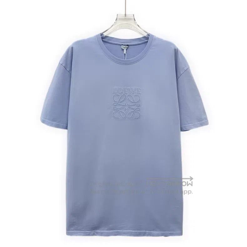 Loewe Loewe Blue Logo Embroidered Cotton Jersey Short Sleeve T-S Size US L / EU 52-54 / 3 - 1 Thumbnail