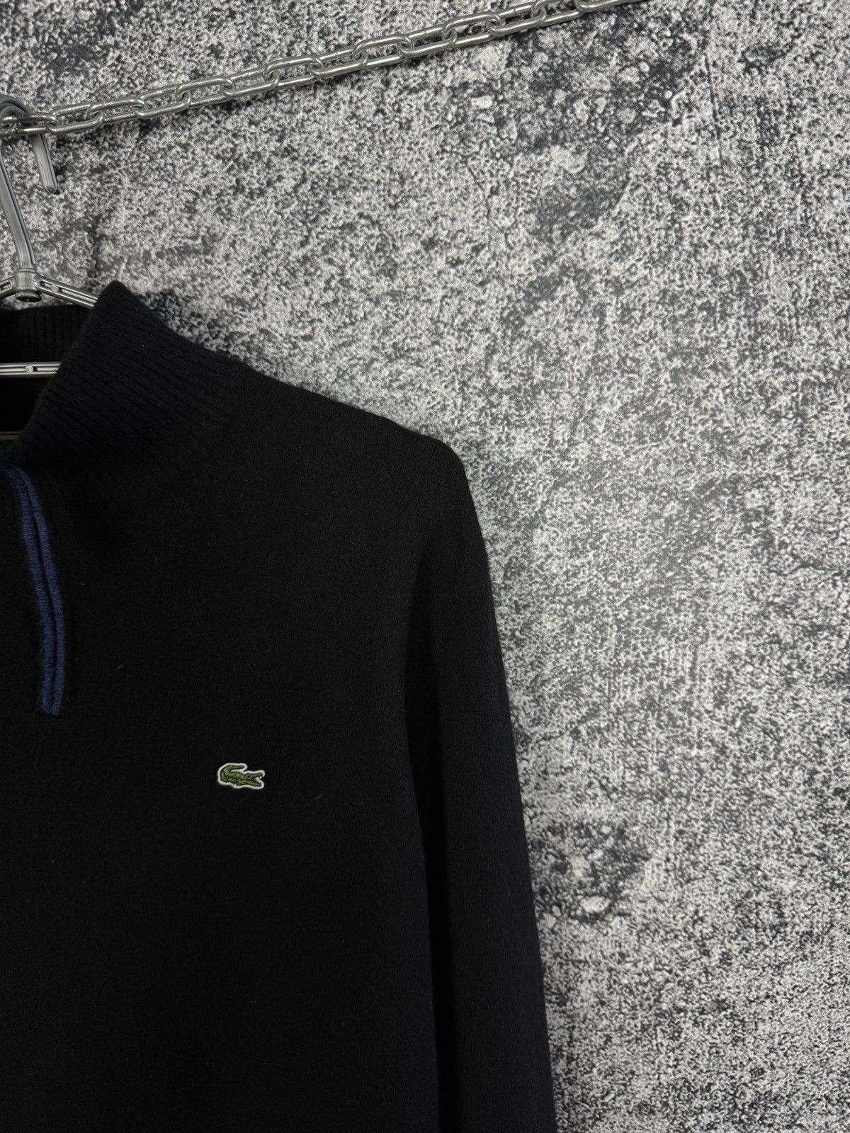 Lacoste Men’s Lacoste Wool Sweater 1/4 Zip Pullover Black Size 6 Size US XL / EU 56 / 4 - 2 Thumbnail