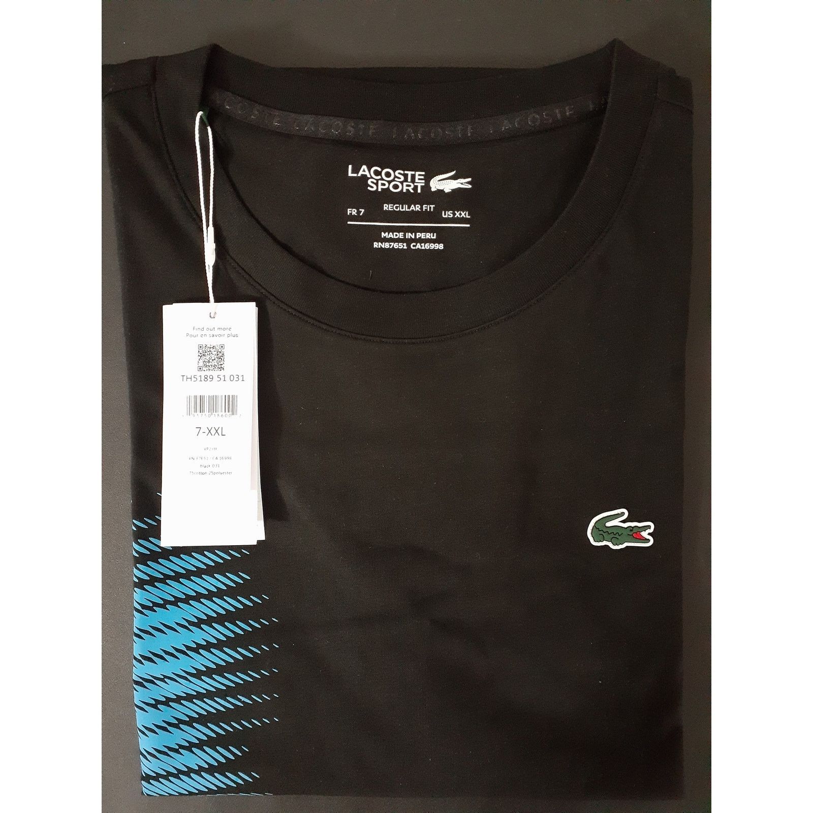 Lacoste Lacoste Mens Roland Garros Edition Chunky Jersey T-Shirt 2XL Size US XXL / EU 58 / 5 - 2 Thumbnail
