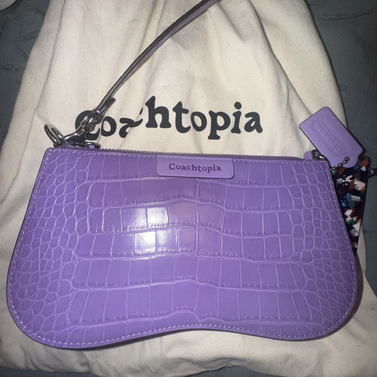 Coach Coachtopia New Never Used Purple Croc Print Baguette Size ONE SIZE - 13 Thumbnail