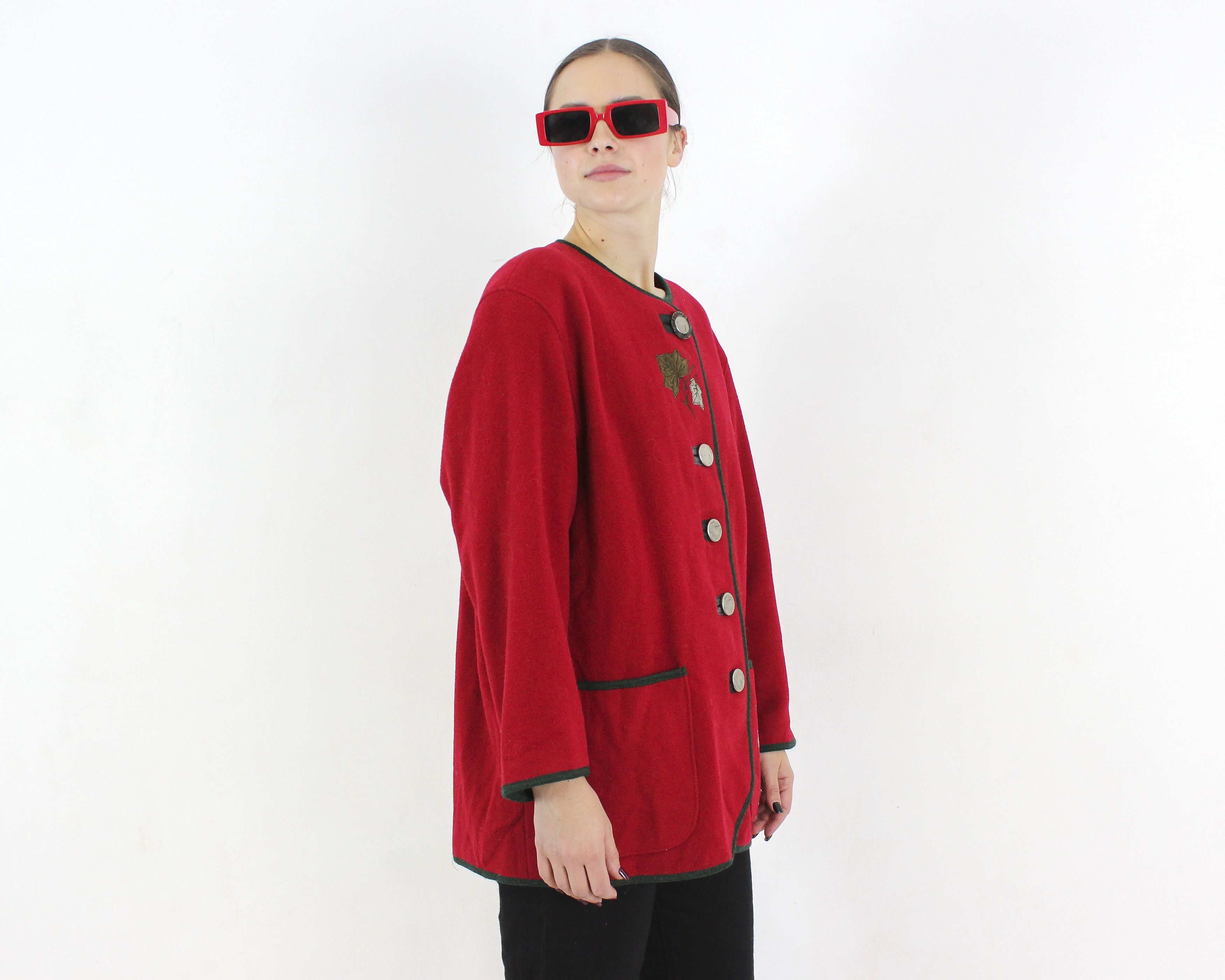 Vintage H Moser Trachten Women L EU 42 Cardigan Blazer Jumper Jacket Size L / US 10 / IT 46 - 3 Thumbnail
