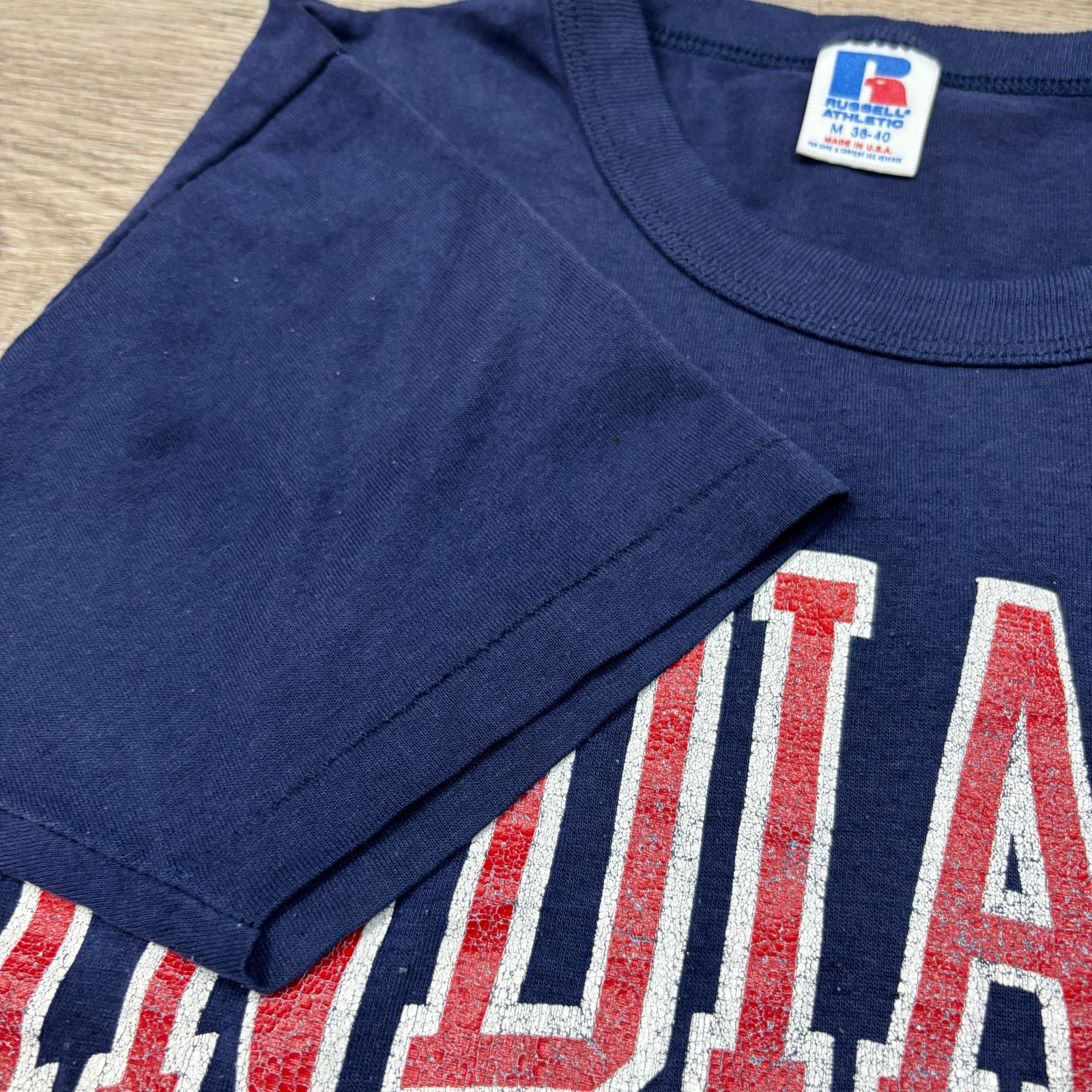 Russell Athletic × Vintage Vintage 80s Indiana University Hoosiers Shirt Men's M Size US M / EU 48-50 / 2 - 8 Thumbnail
