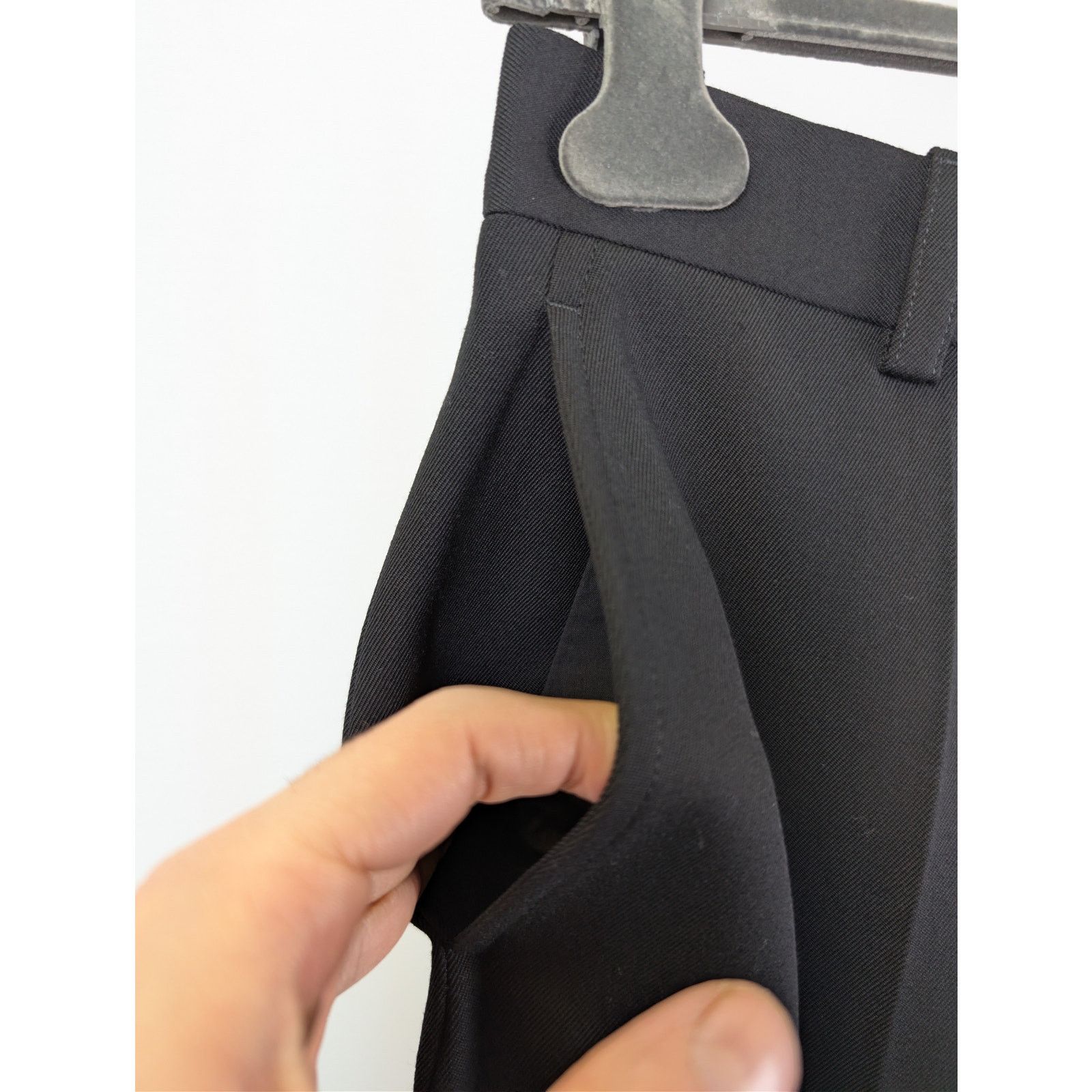 Balenciaga o1rshd1 Unisex Dry Wool Twill Tailored Pants in Black Size US 30 / EU 46 - 6 Thumbnail