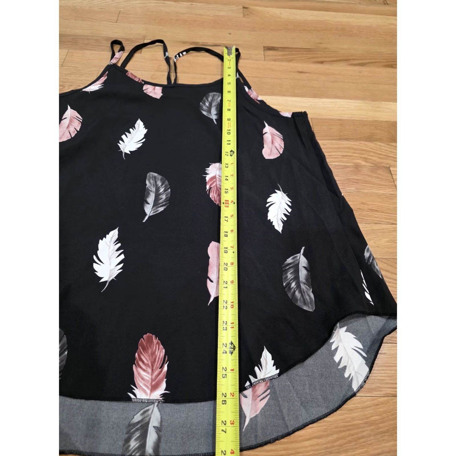 Shein SHEIN LUNE Feather Print Cami Top Large Women Tank Black L Mens? Size L / US 10 / IT 46 - 7 Thumbnail