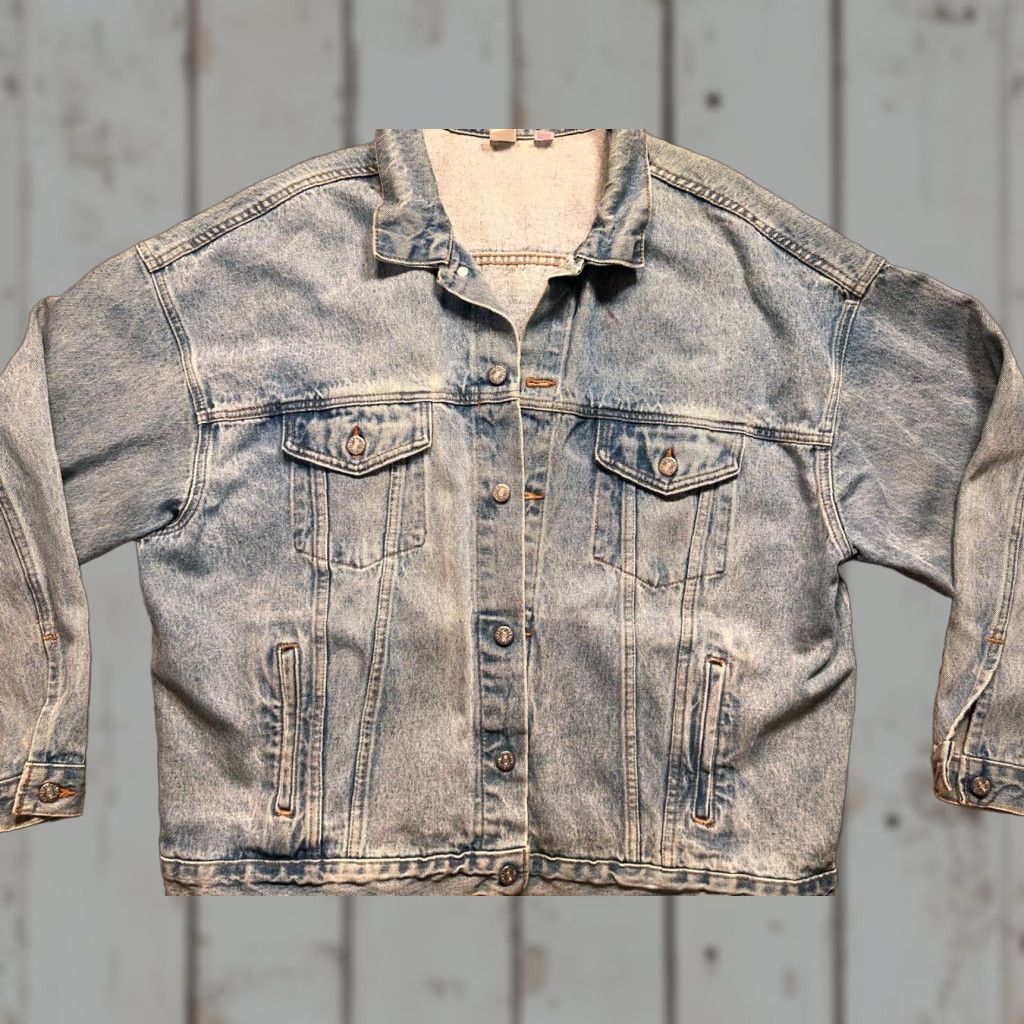 Vintage VINTAGE TYCA Denim Jacket 2XL Blue Jean Trucker Embossed Co-OP 90s Made In USA Size US 39 - 1 Thumbnail