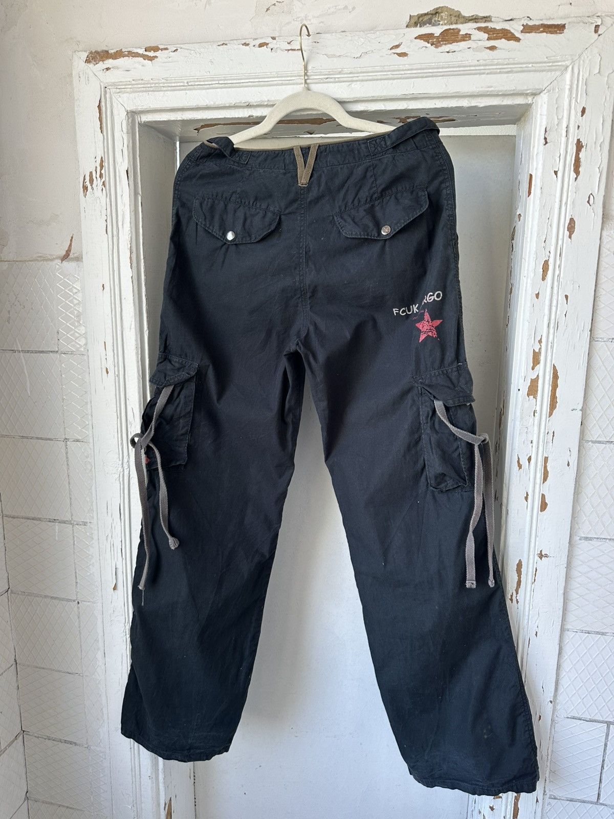 If Six Was Nine Y2K Vintage Cargo Bondage Black Pants Size 27" / US 4 / IT 40 - 6 Thumbnail