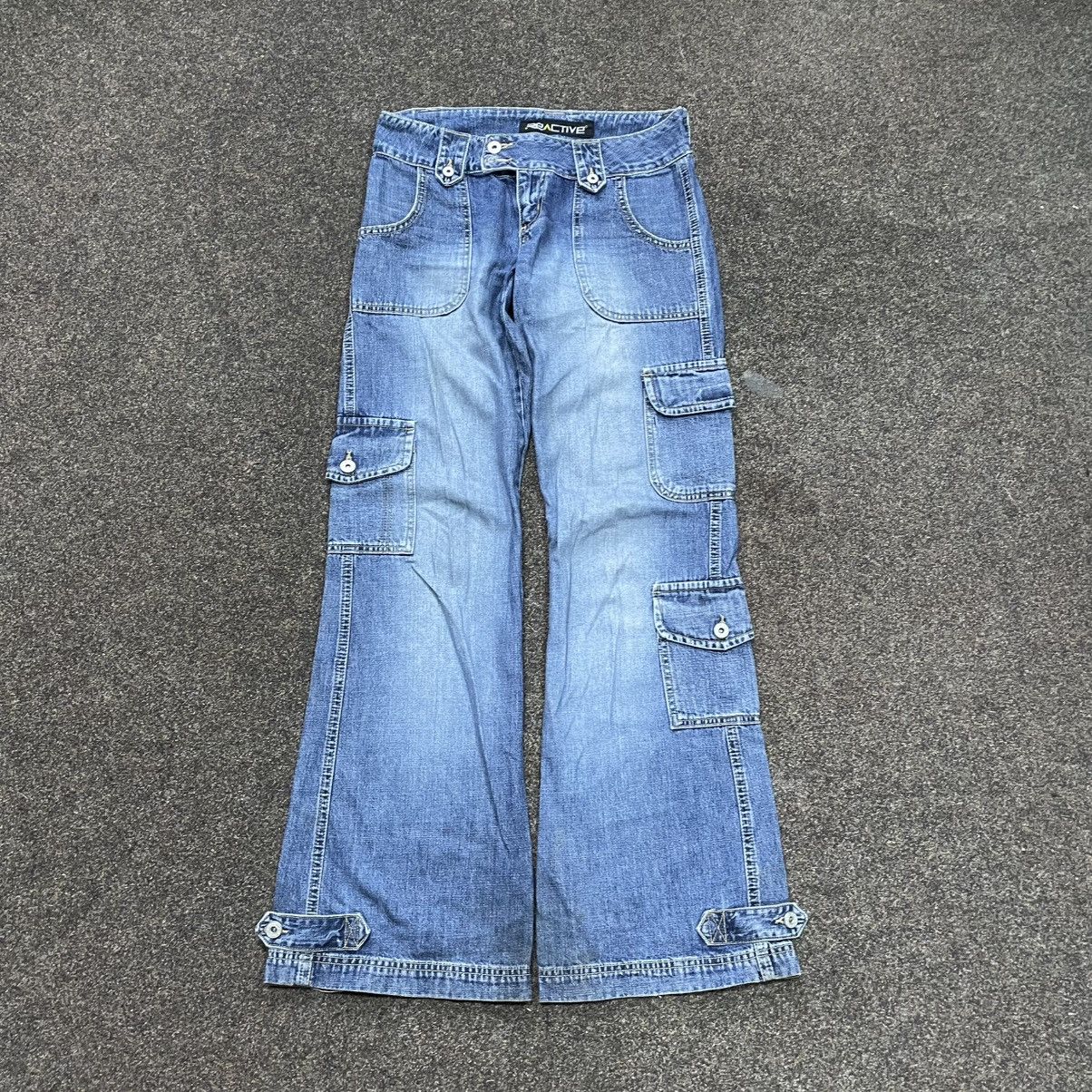 Vintage Y2K Baggy Cargo Pants Distressed Multi Pocket Skate Jeans Size 32" / US 10 / IT 46 - 1 Thumbnail