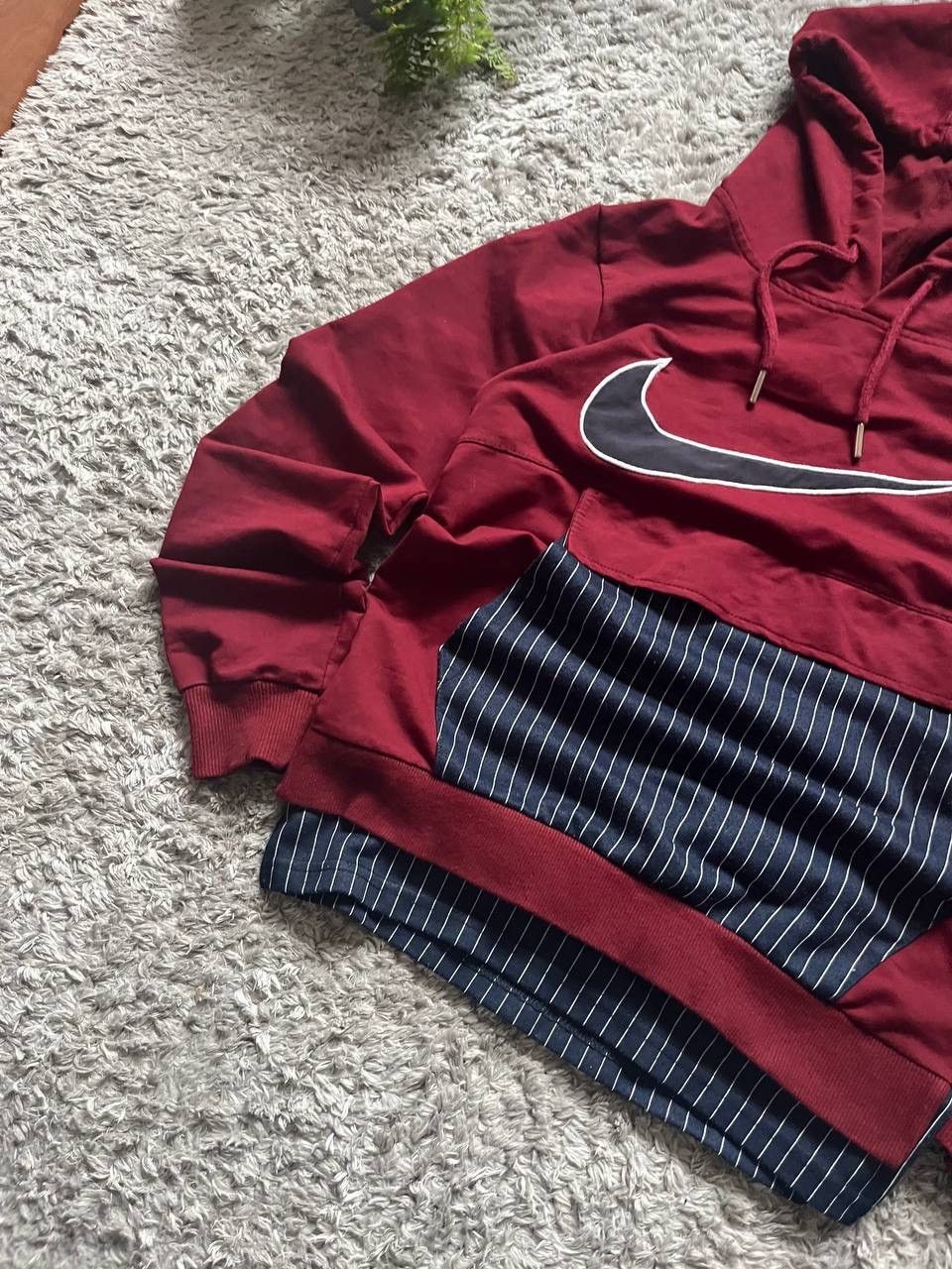 Nike × Vintage Nike Hoodie Streetwear Big Logo Swoosh Rare Drill Size US S / EU 44-46 / 1 - 4 Thumbnail